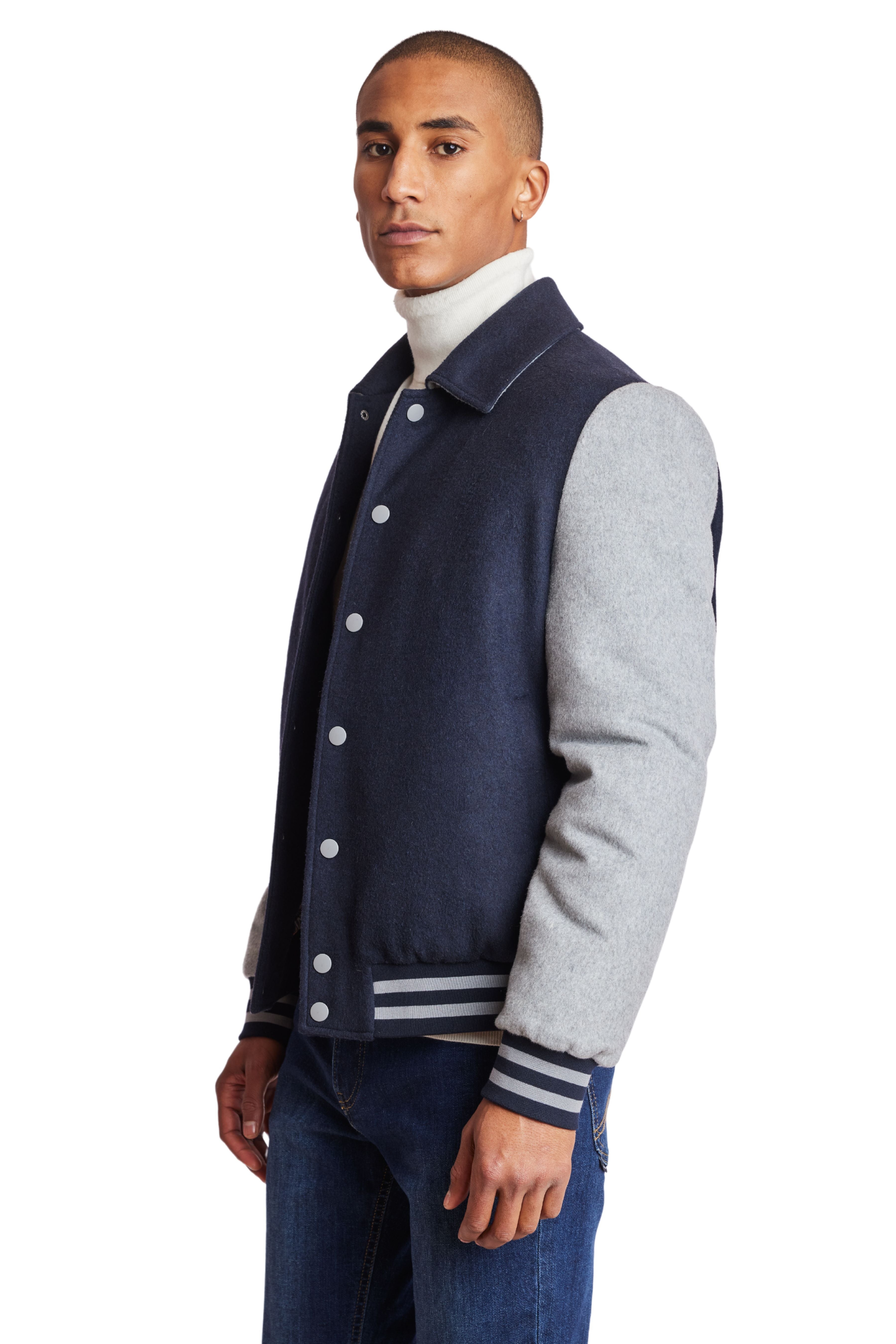 Varsity Jacket  - slim - Navy & Grey