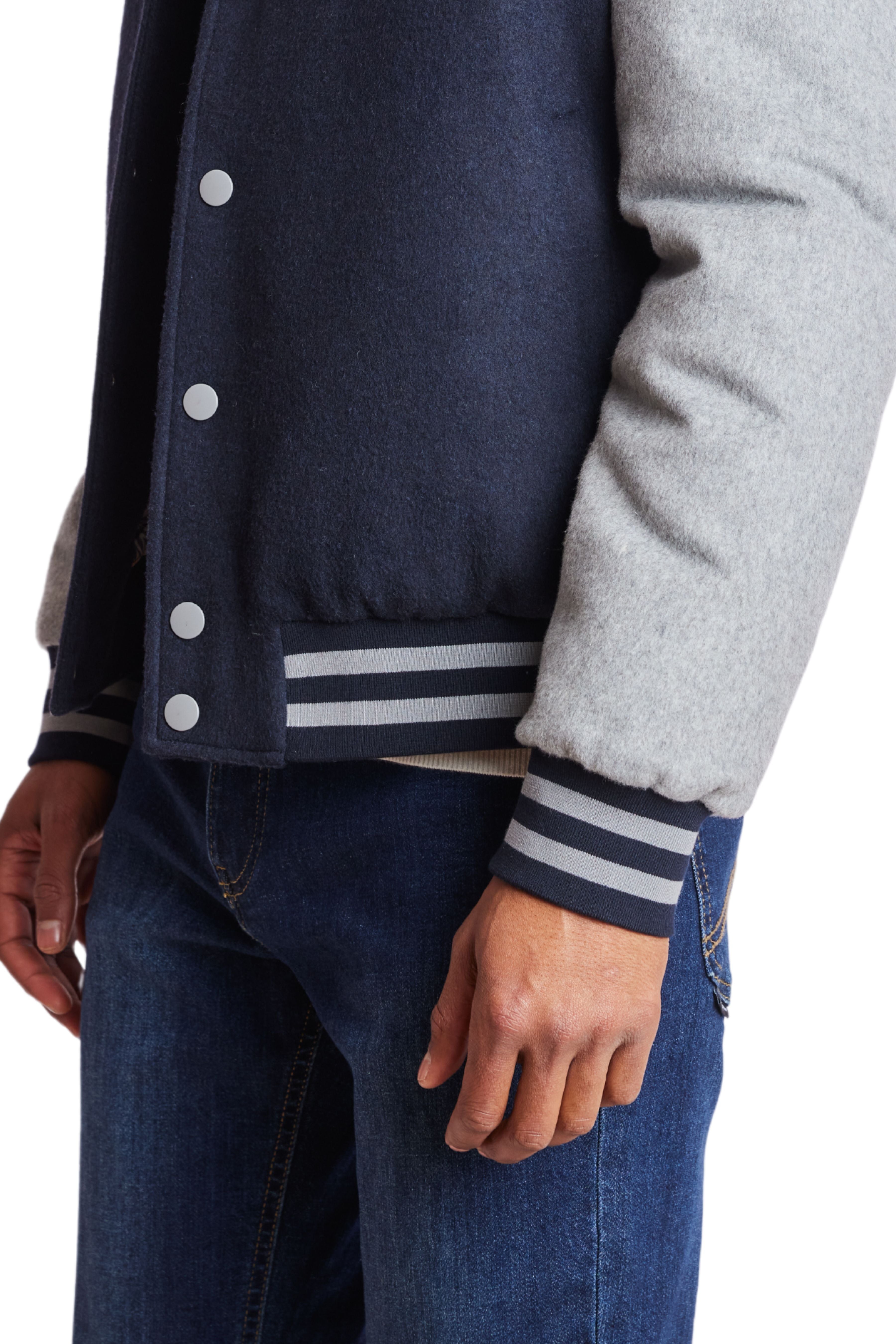 Varsity Jacket  - slim - Navy & Grey