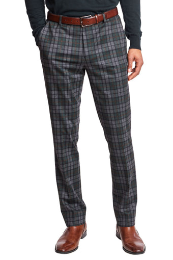 Downing Pants - slim - Forest Charcoal Check Knit