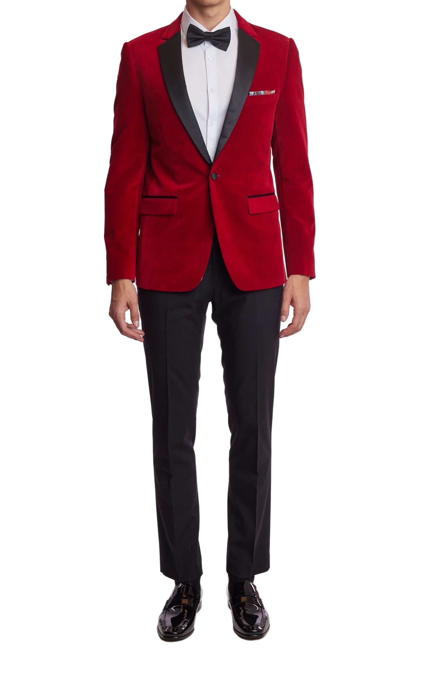 Osborne Notch Tux Jacket - slim - Red Velvet