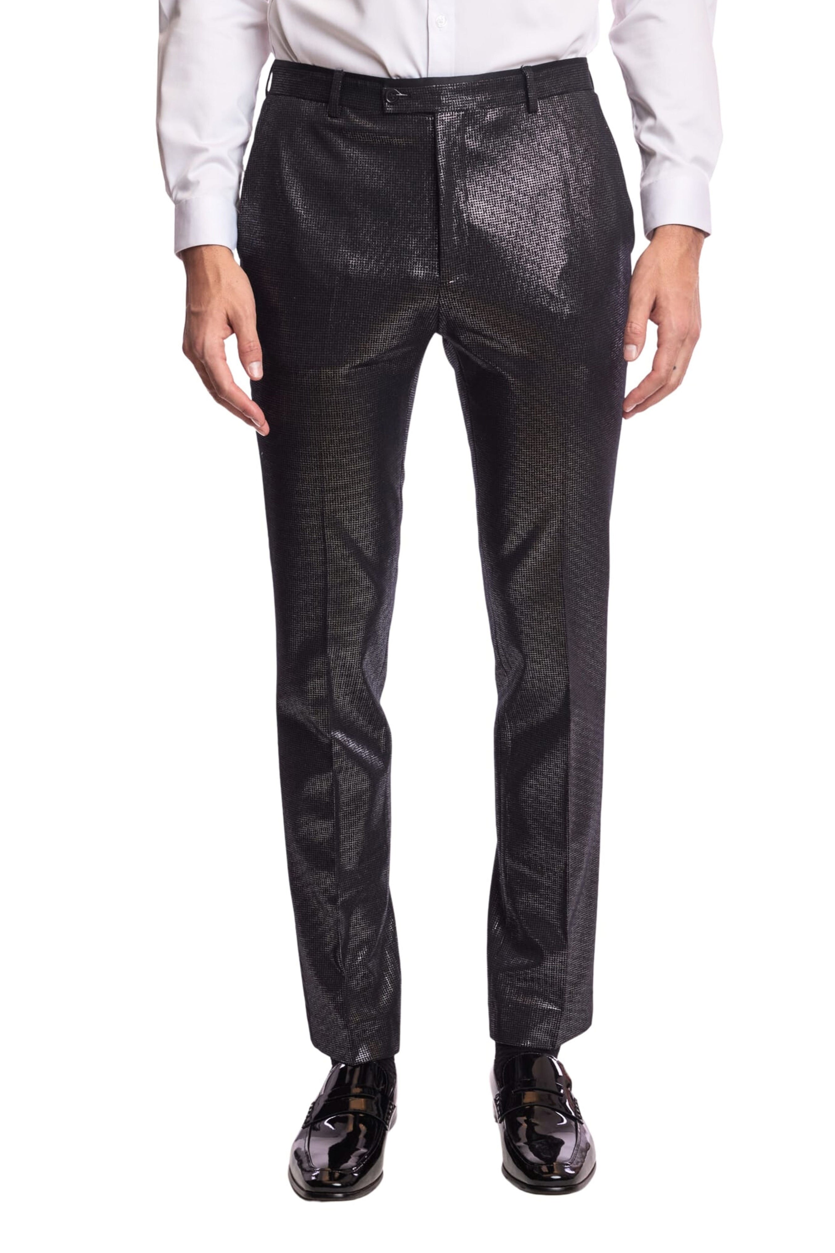 Sloane Tux Pants  - slim - Black Silver Knit