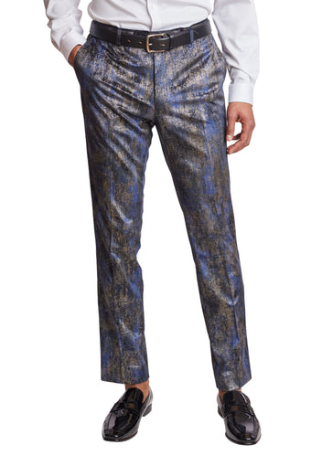 Sloane Tux Pants  - slim - Blue and Gold