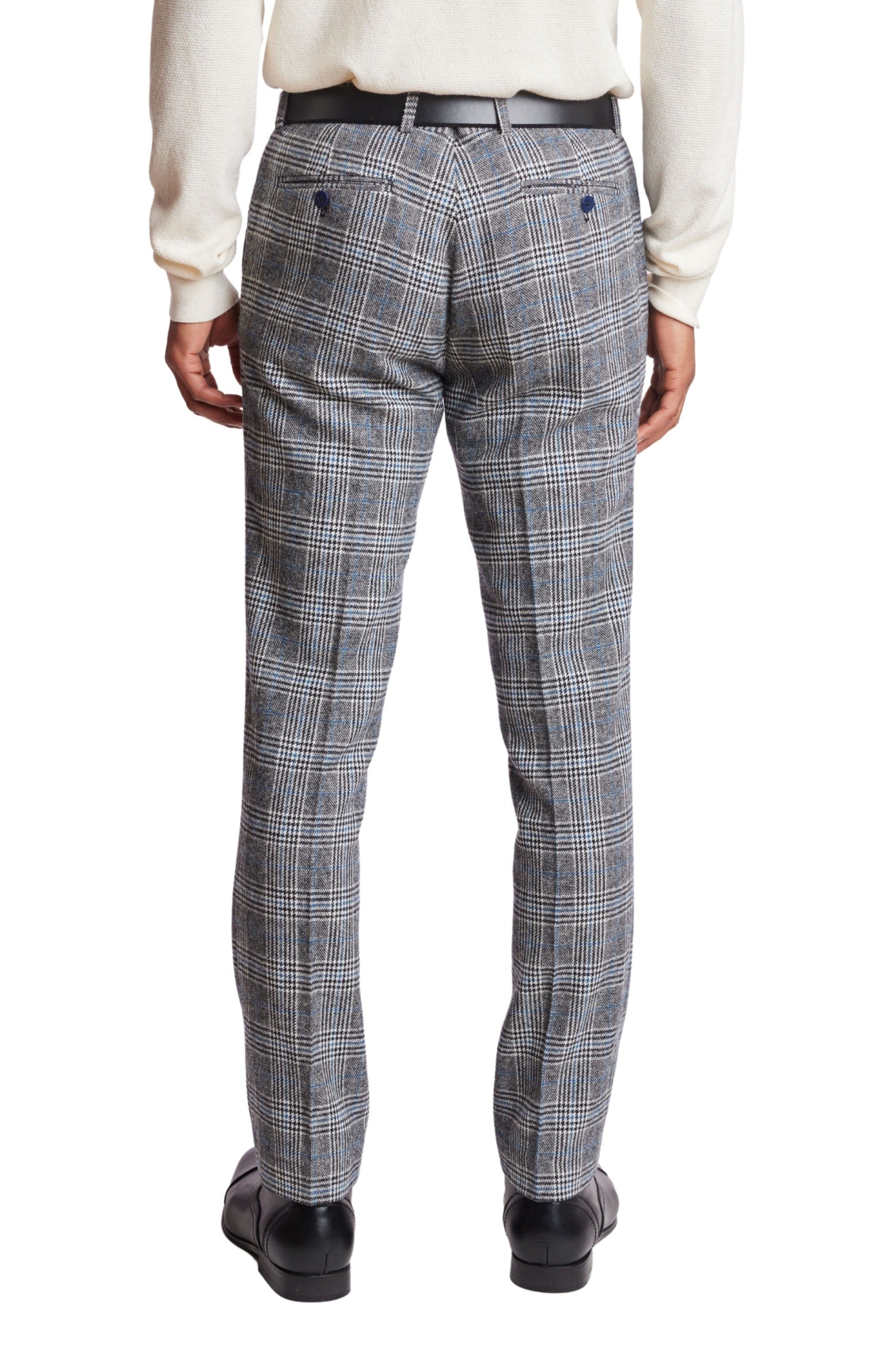 Downing Pants - slim - Black Arctic Blue Check