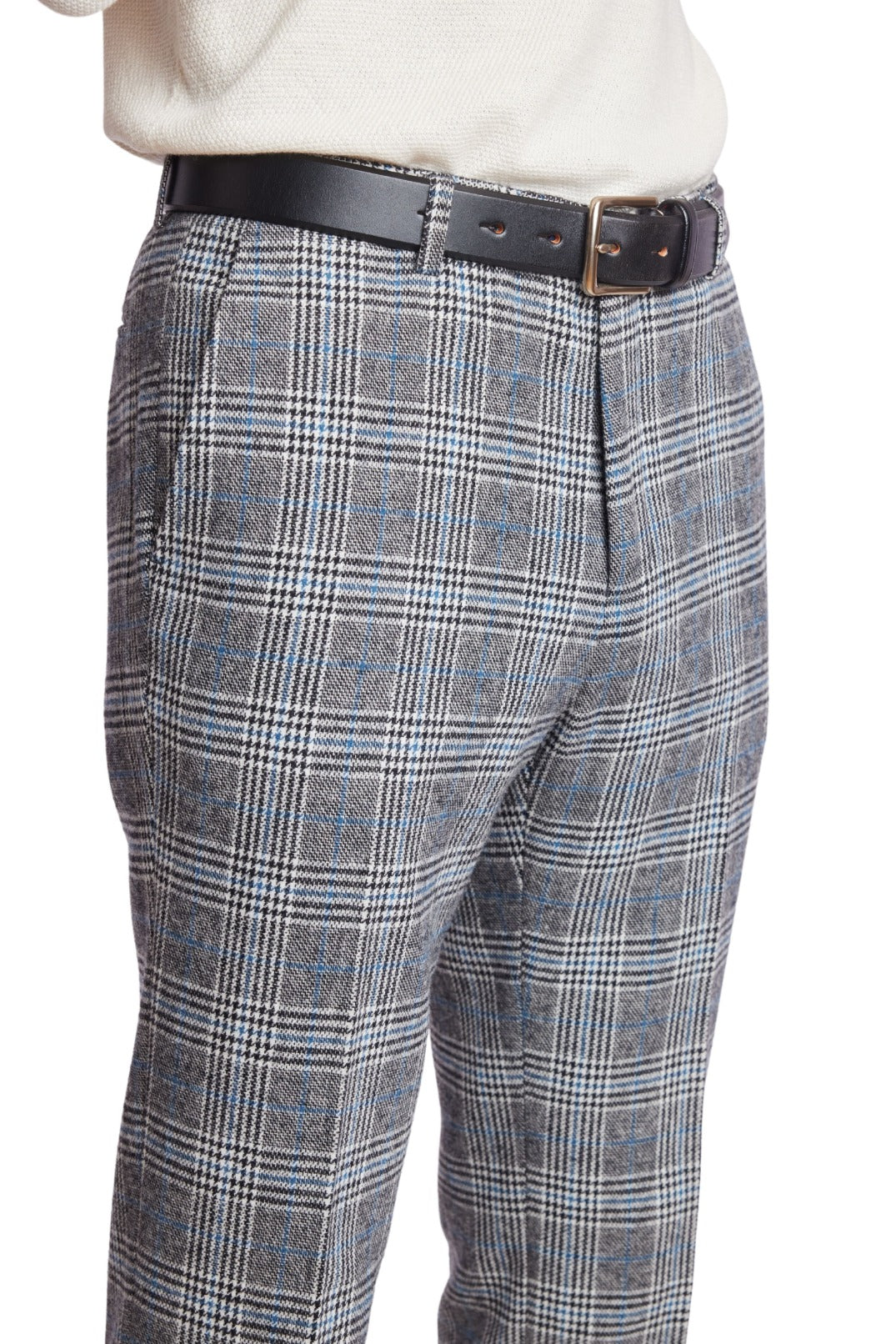 Downing Pants - slim - Black Arctic Blue Check