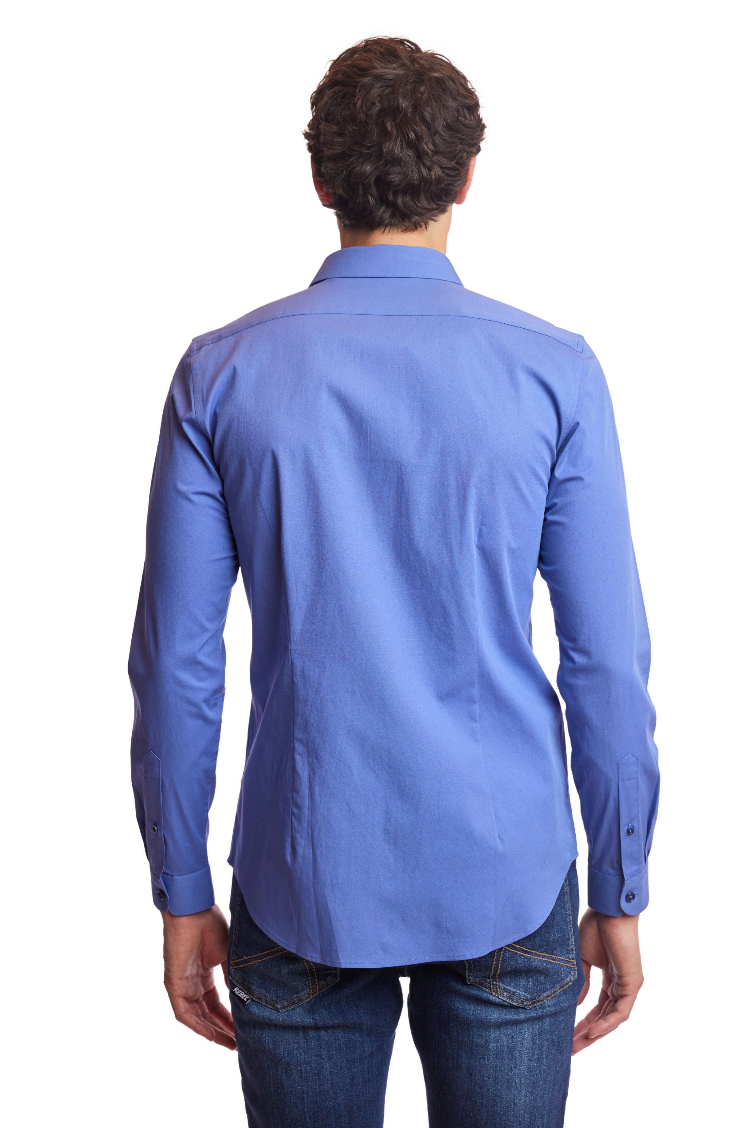 Samuel Spread Collar Shirt - Blue