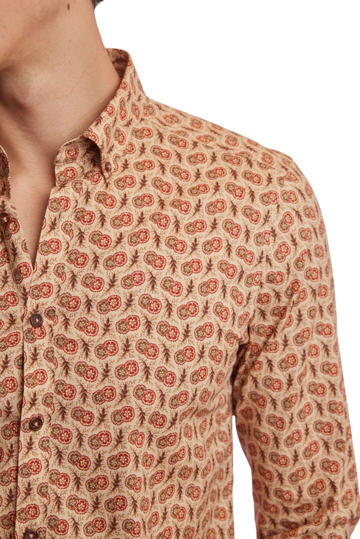 Brian Button Down Shirt - Lt Camel Brown