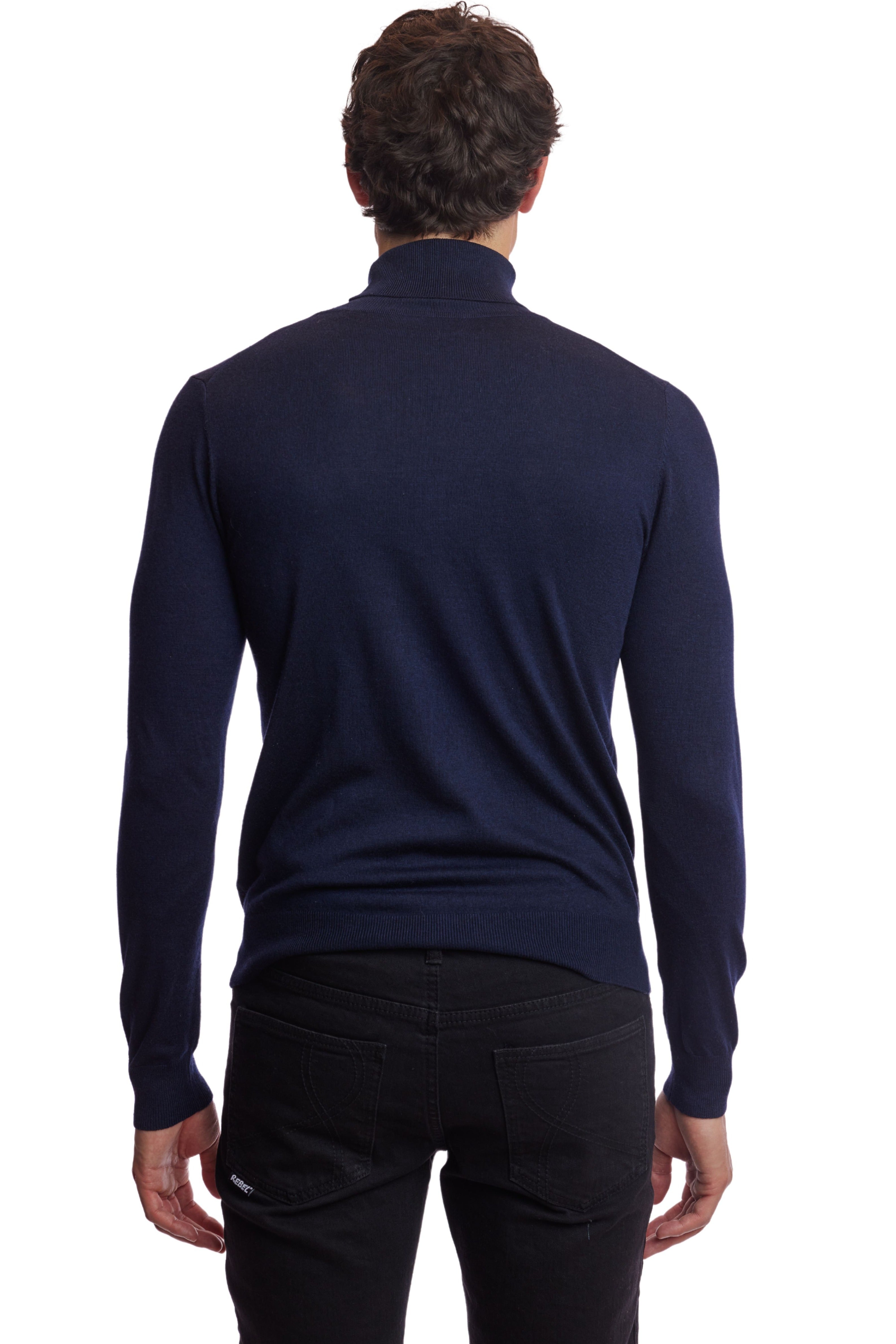 Luxe Fine Gauge Turtleneck - Navy