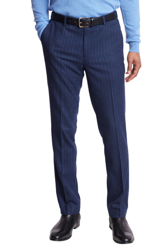 Downing Pants - slim - Navy Pinstripe Flannel