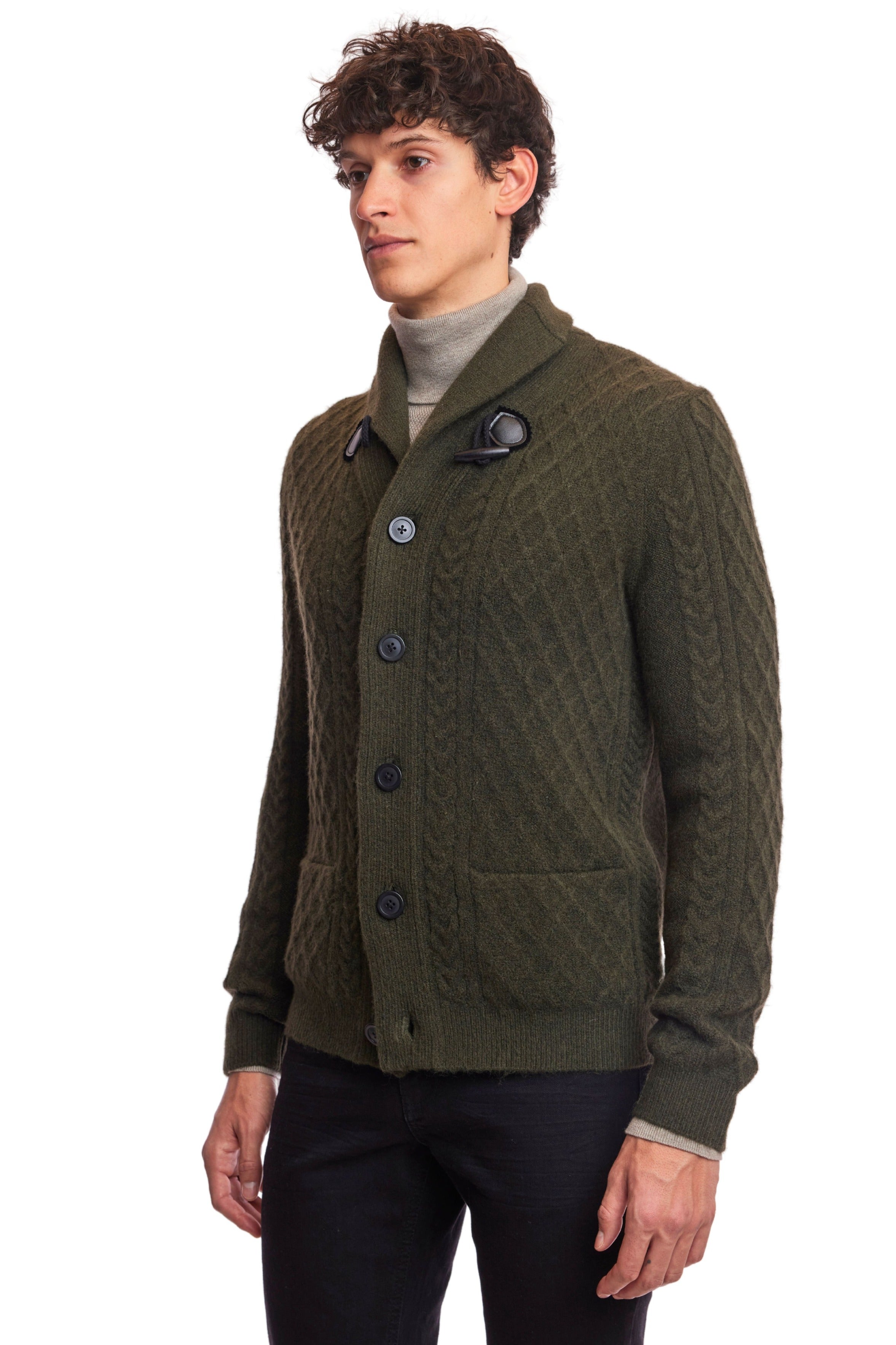 Toggle Cable Cardigan - Fern