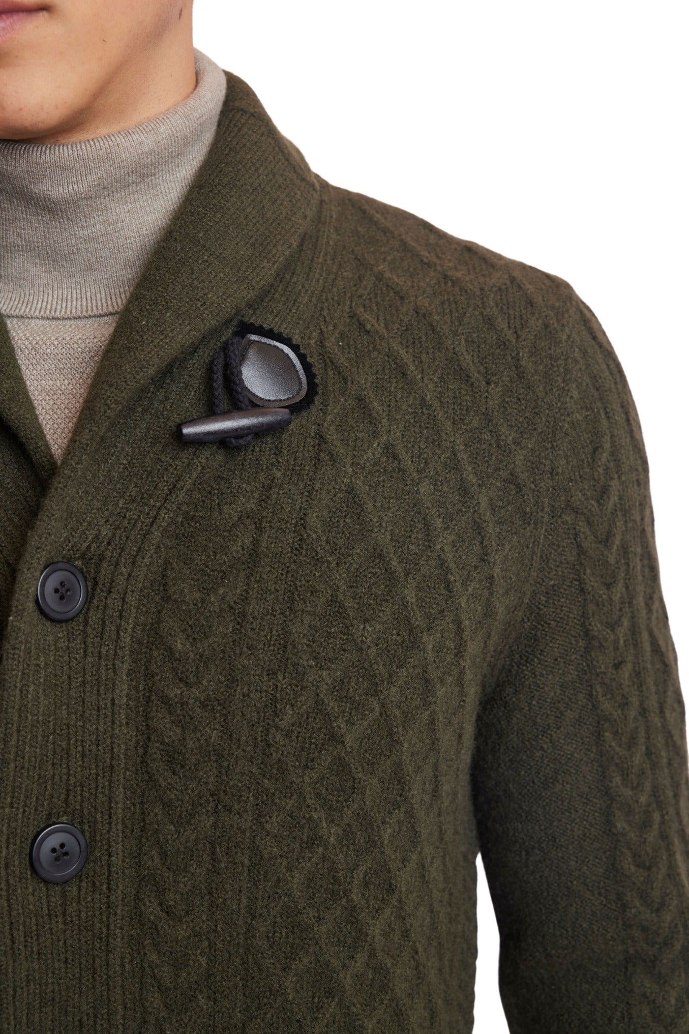 Toggle Cable Cardigan - Fern