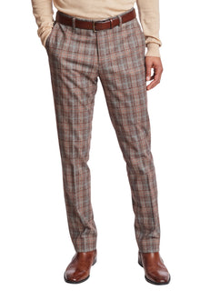  Downing Pants - slim - Brown Mint Plaid Knit