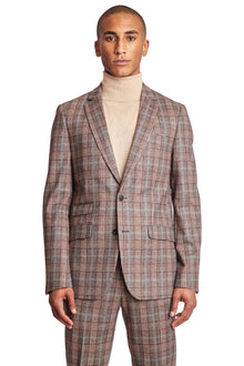  Dover Notch Jacket - slim - Brown Mint Plaid Knit