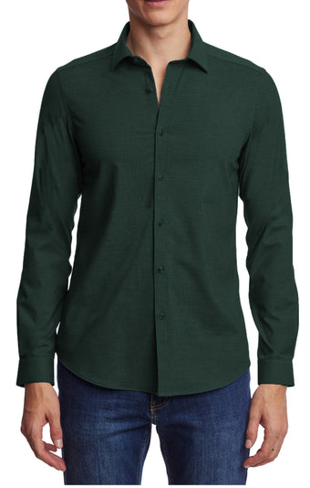 Samuel Spread Collar Shirt - Dark Green