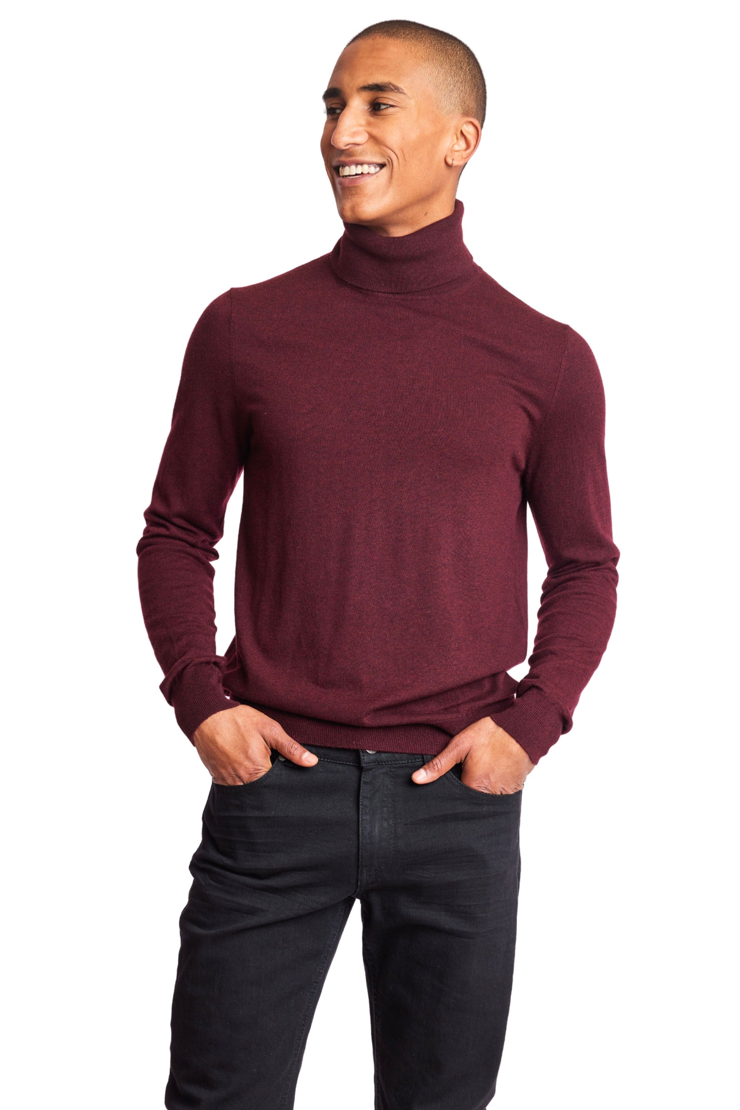 Luxe Fine Gauge Turtleneck - Wine