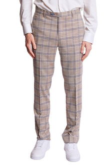  Downing Pants - slim - Tan Blue White Check