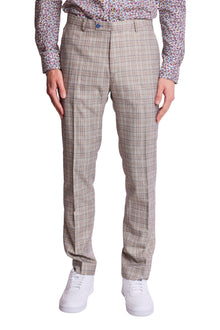  Downing Pants - slim - Tan Pink Blue Plaid