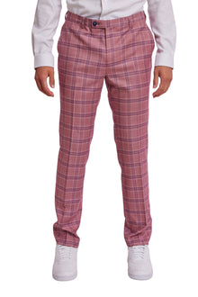  Downing Pants - slim - Pink Blue White Check