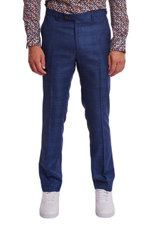  Downing Pants - slim - Blue Cognac Check