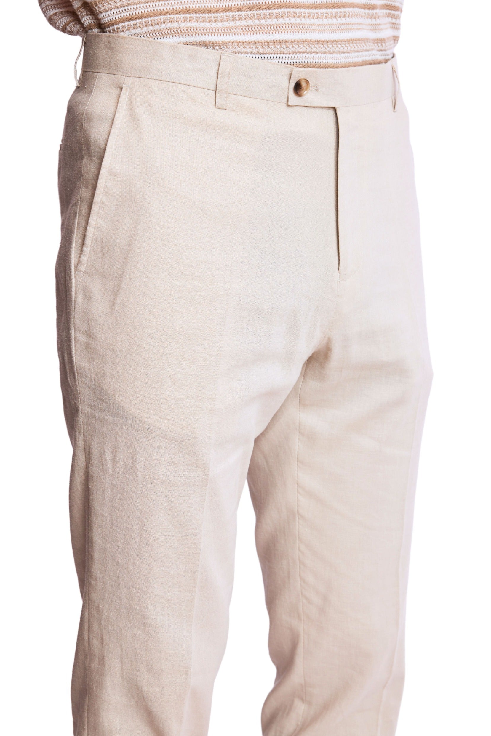 Downing Pants - slim - Tan Linen