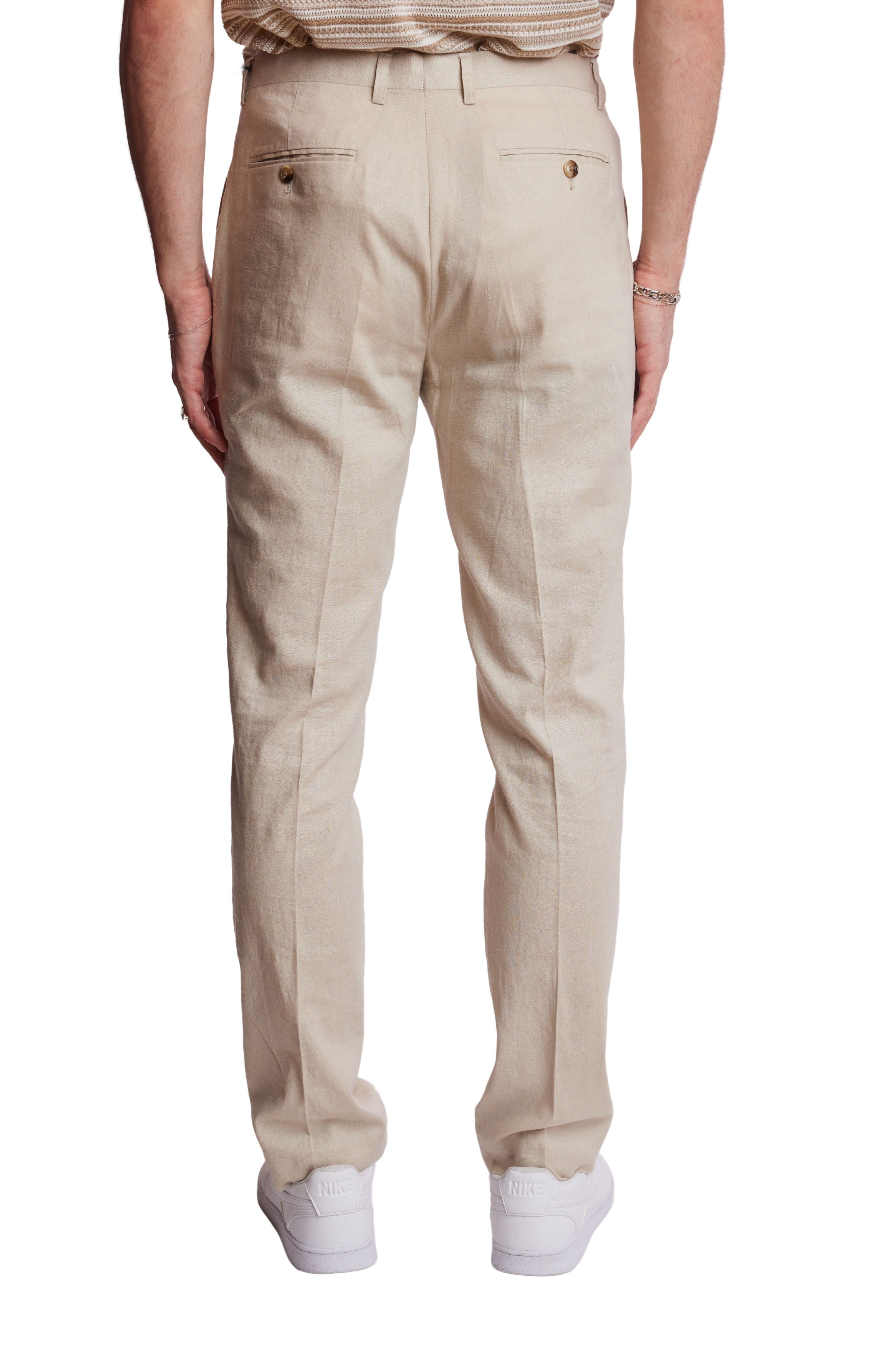 Downing Pants - slim - Tan Linen