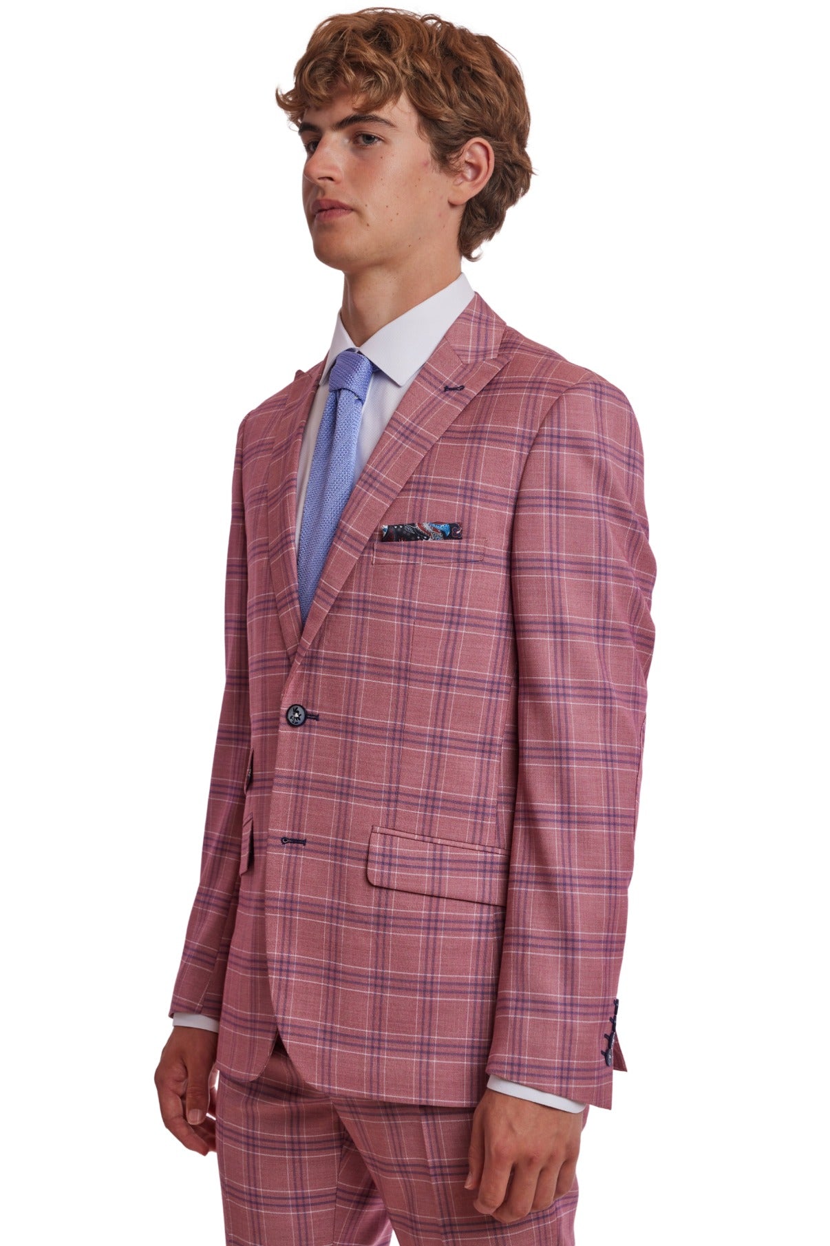 Ashton Peak Jacket - slim - Pink Blue White Check