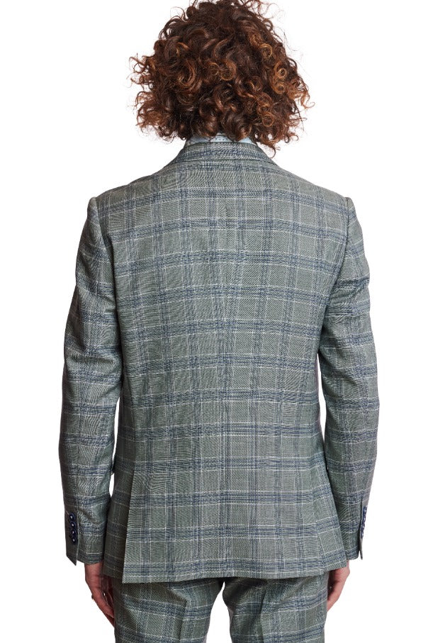 Dover Notch Jacket  - slim - Green Blue White Check