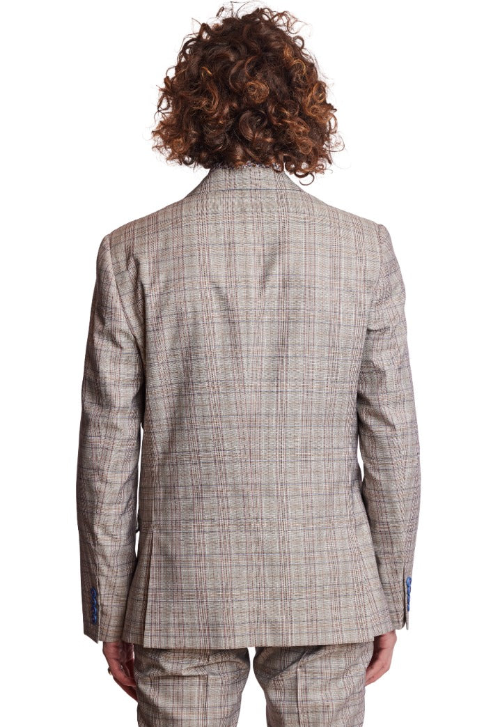 Dover Notch Jacket  - slim - Tan Pink Blue Plaid