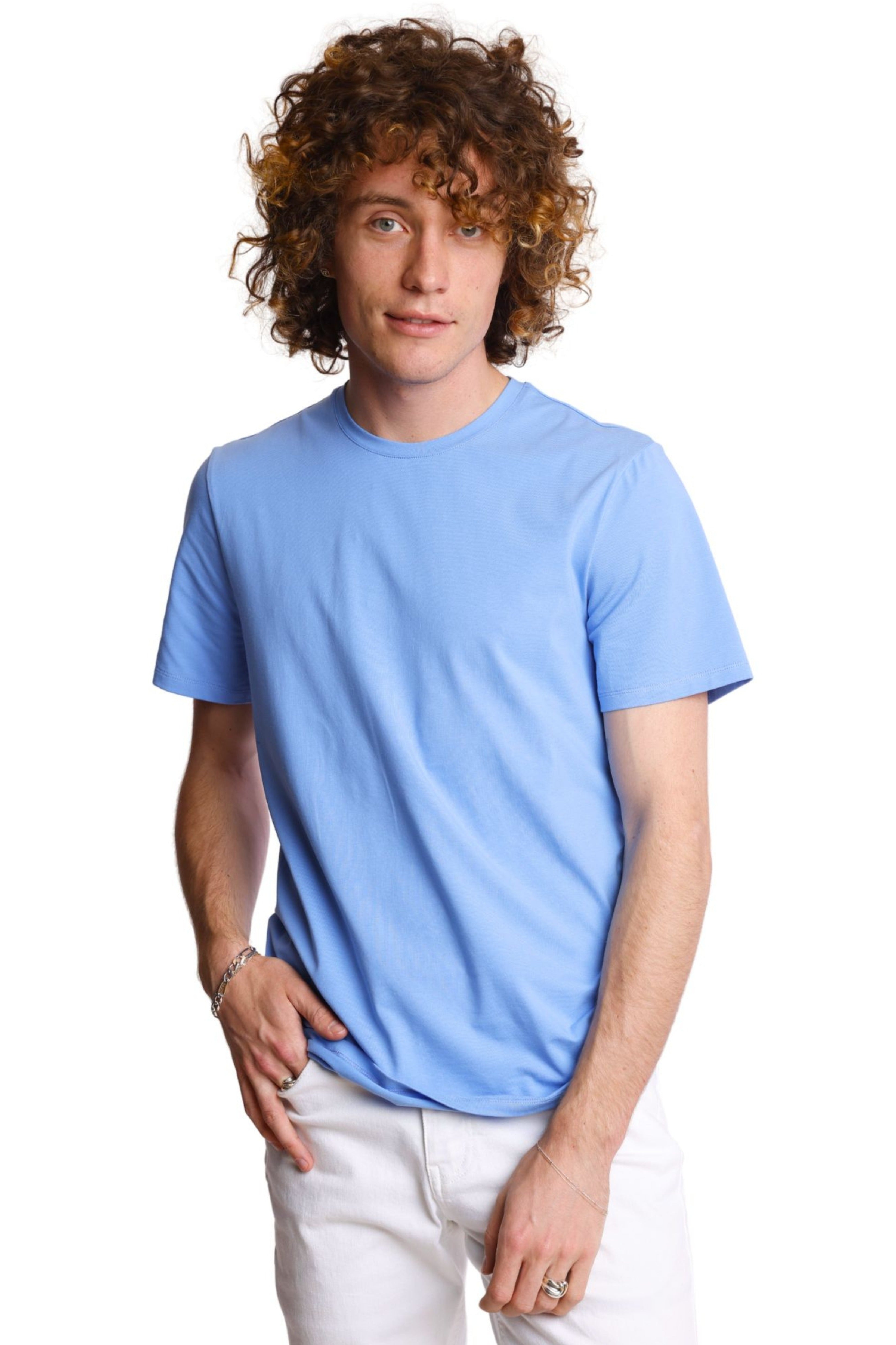 Lucas Crewneck T-Shirt - Easy Blue