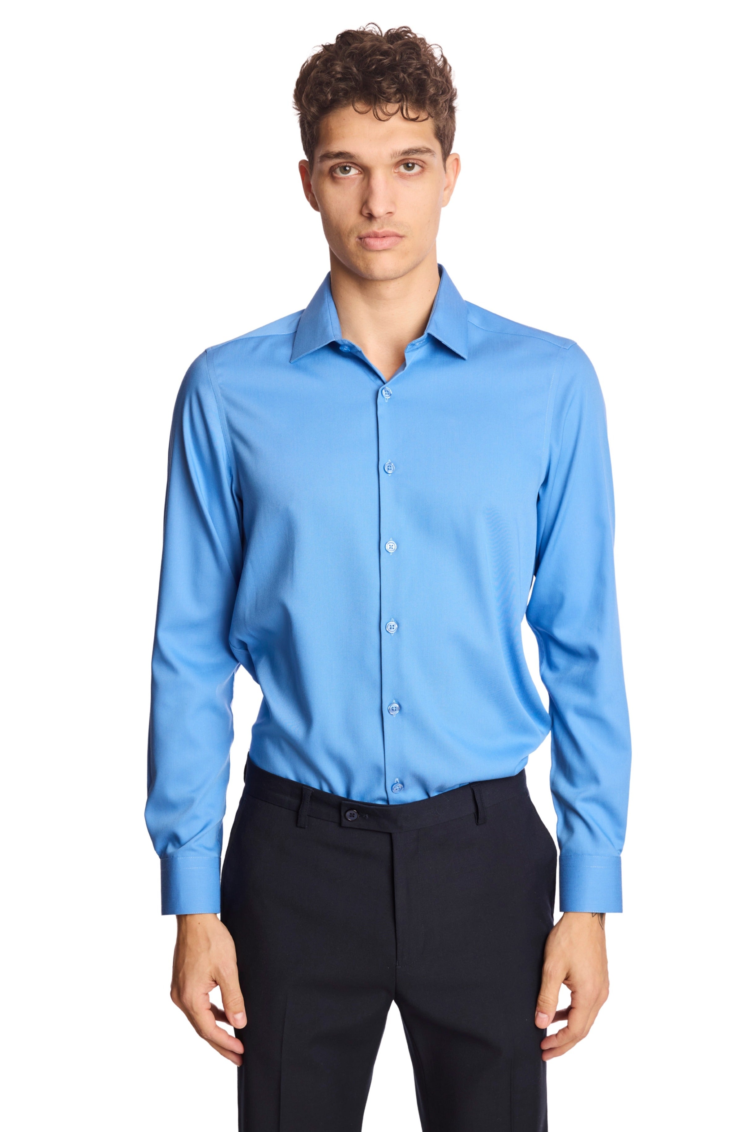 Parker Pointed Collar Shirt - Easy Blue