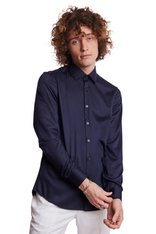  Parker Pointed Collar Shirt - Navy