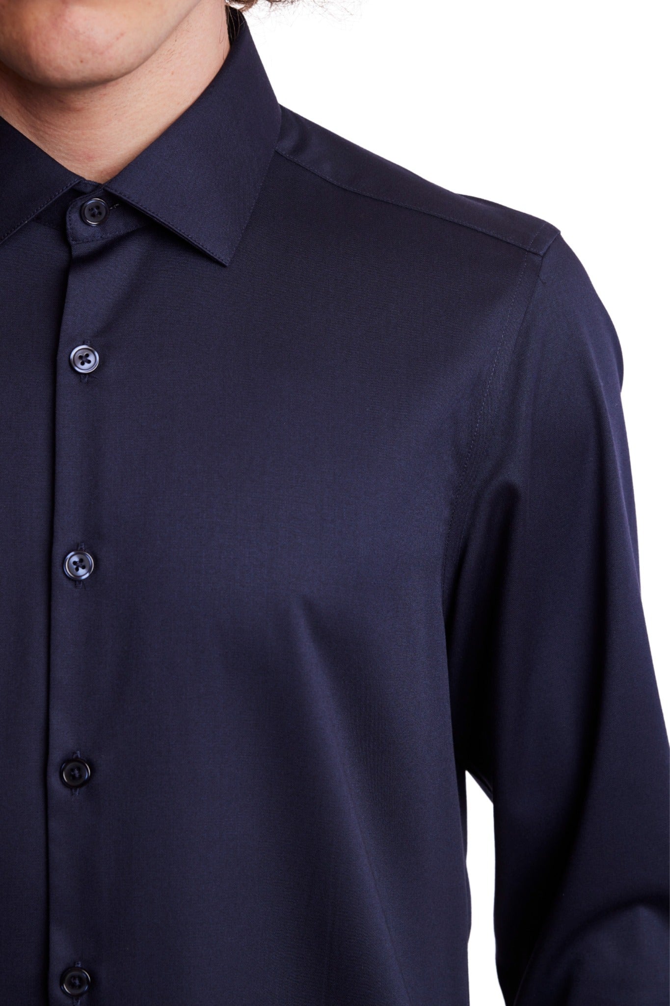 Parker Pointed Collar Shirt - Navy