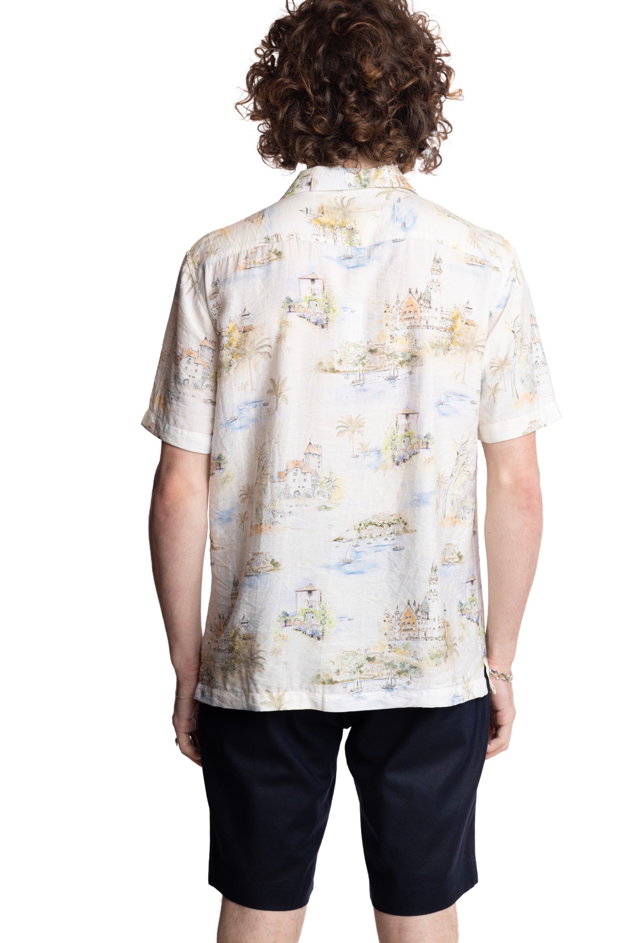 S/S Camp Collar Shirt - White Summer Island