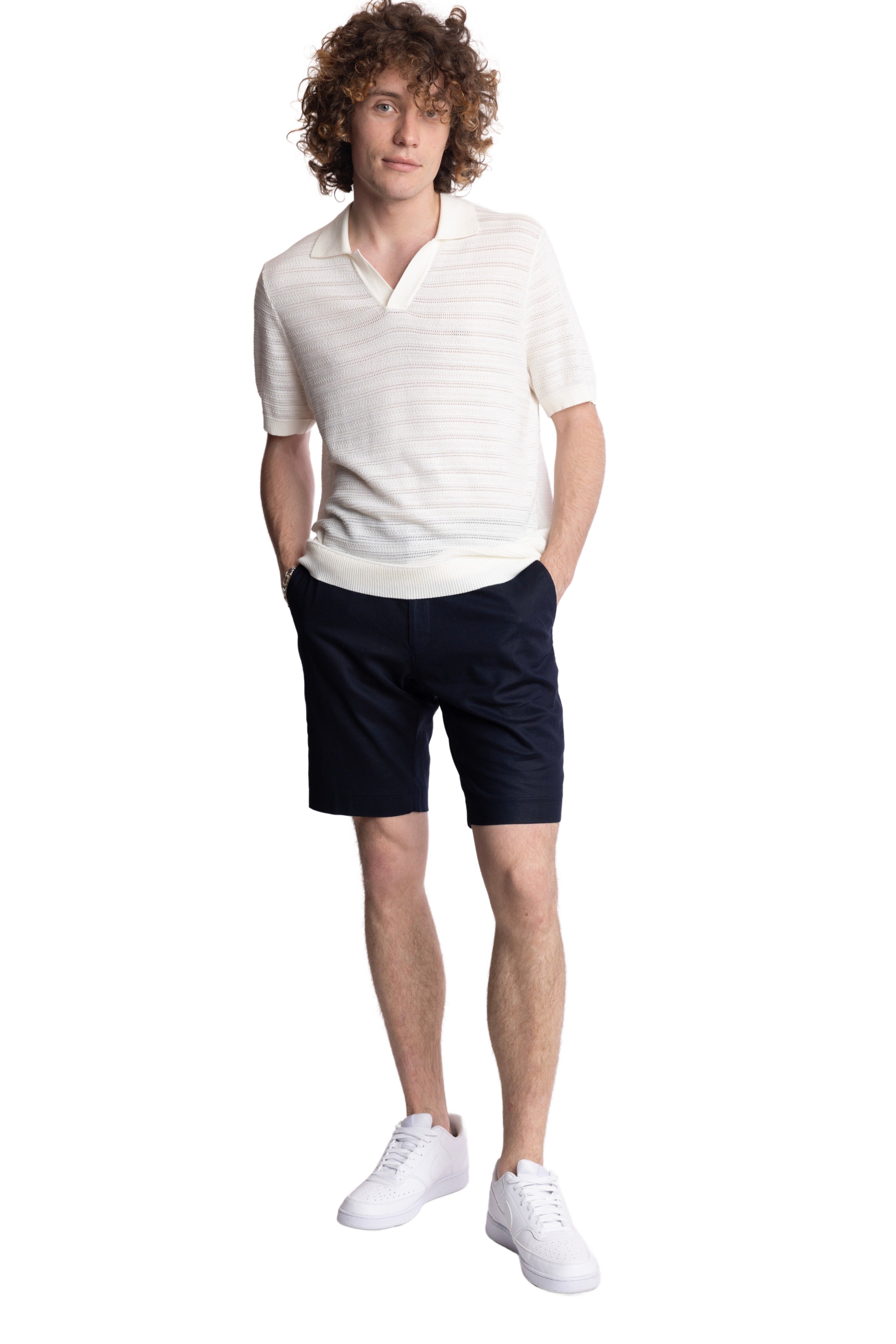 Felix Shorts - slim - Navy Linen