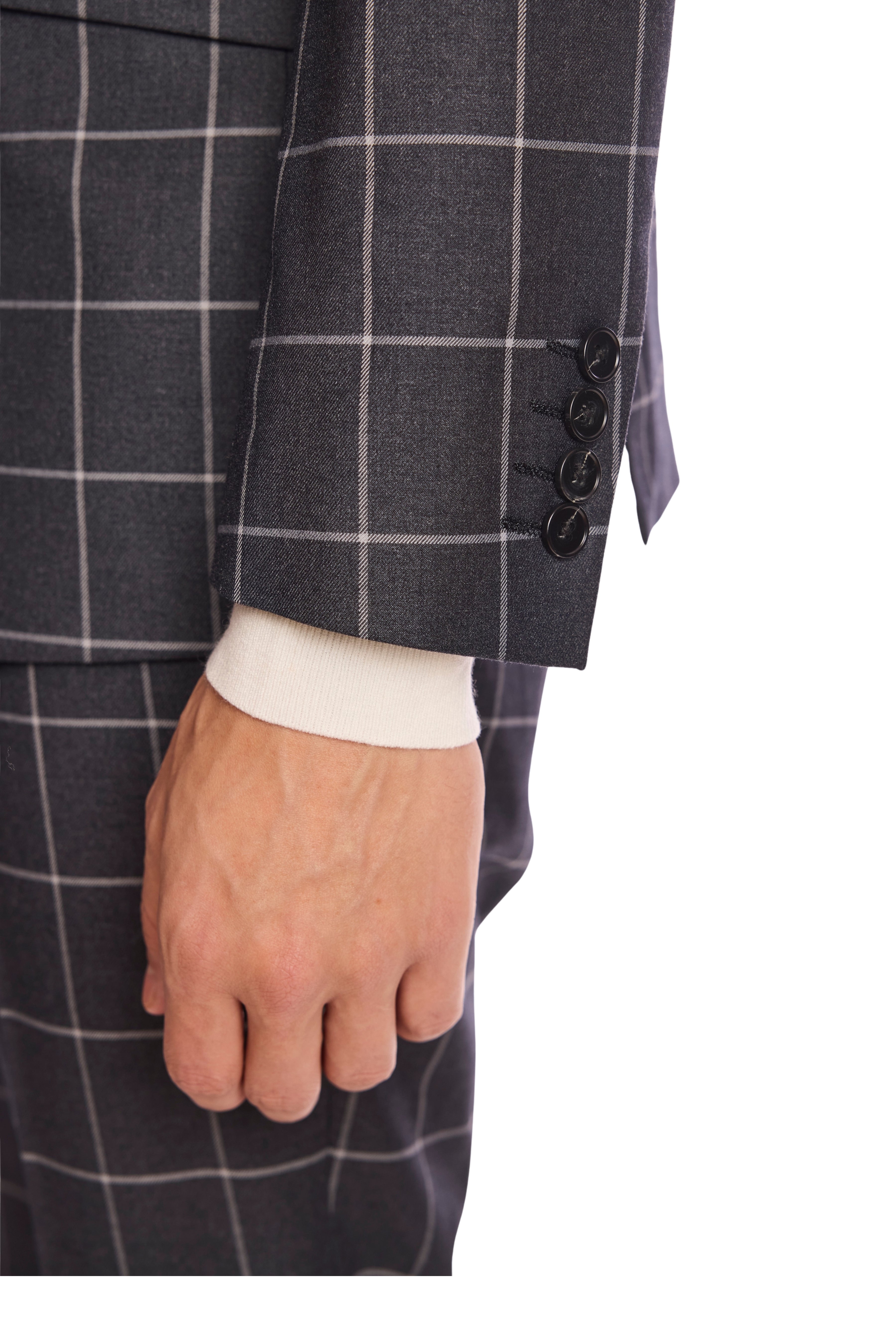 Ashton Peak Jacket - slim - Charcoal Windowpane