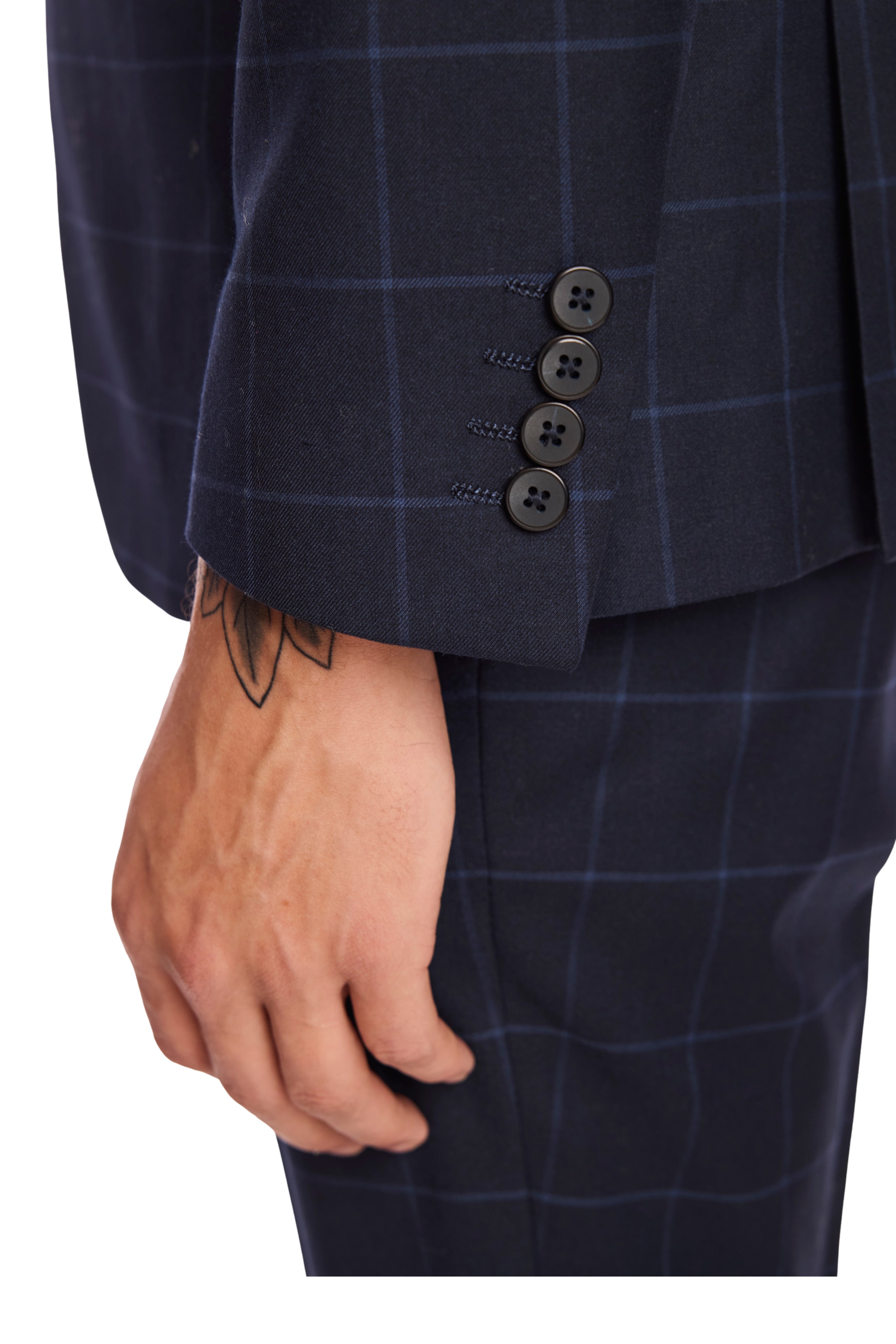 Ashton Peak Jacket - slim - Navy Windowpane