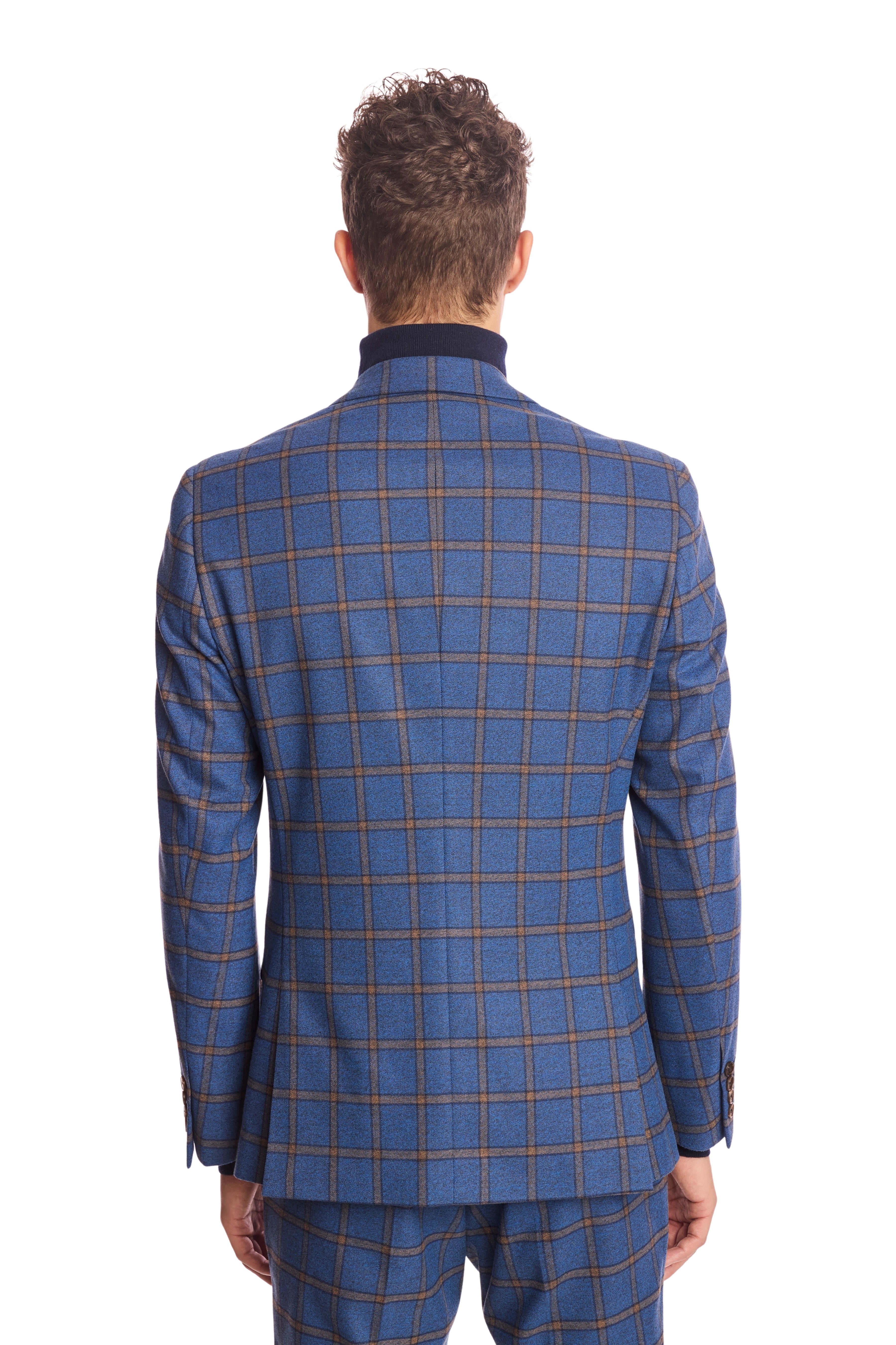 Dover Notch Jacket - slim - Blue Yellow Windowpane