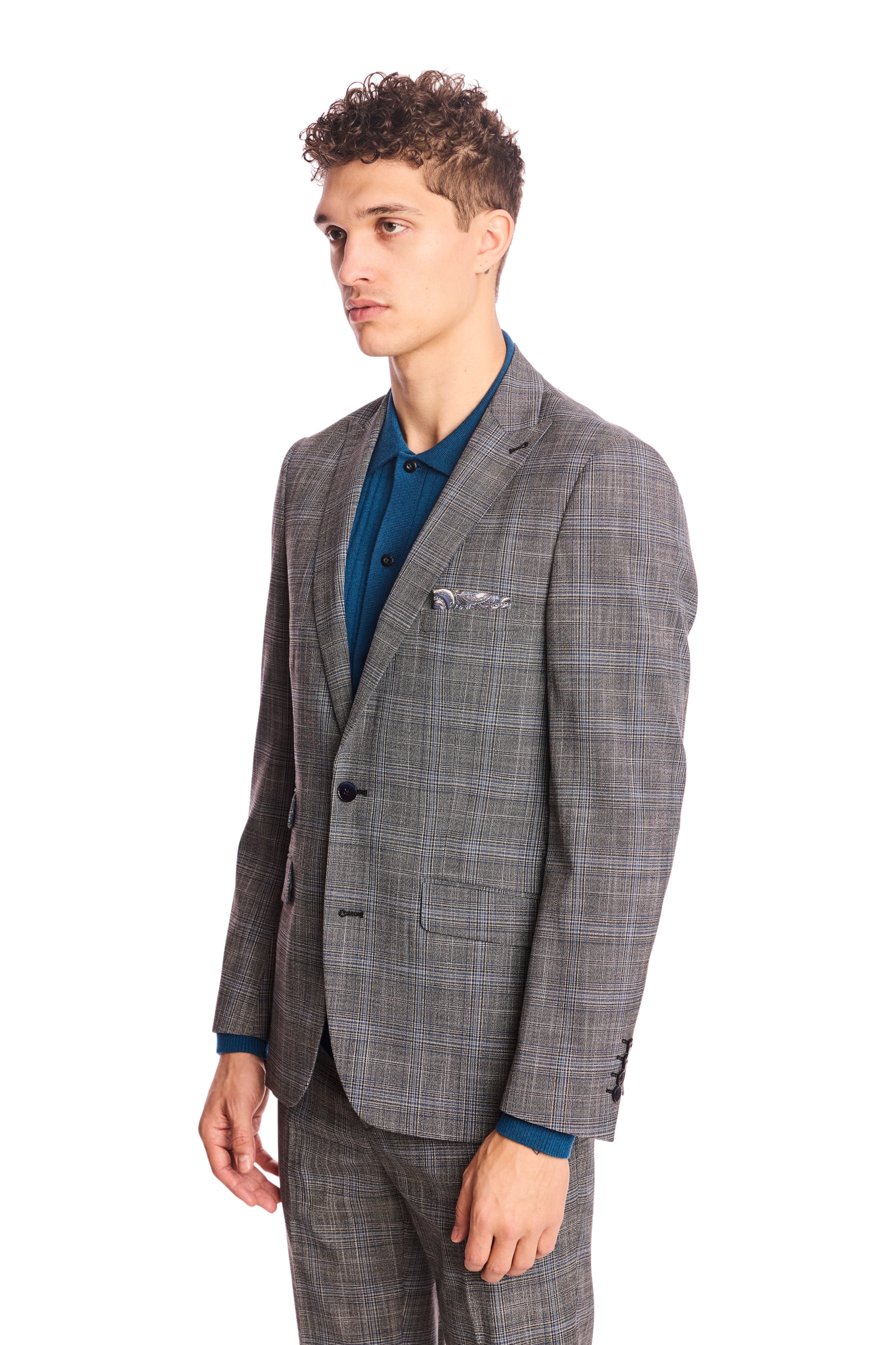 Ashton Peak Jacket - slim - Blue & Black Plaid