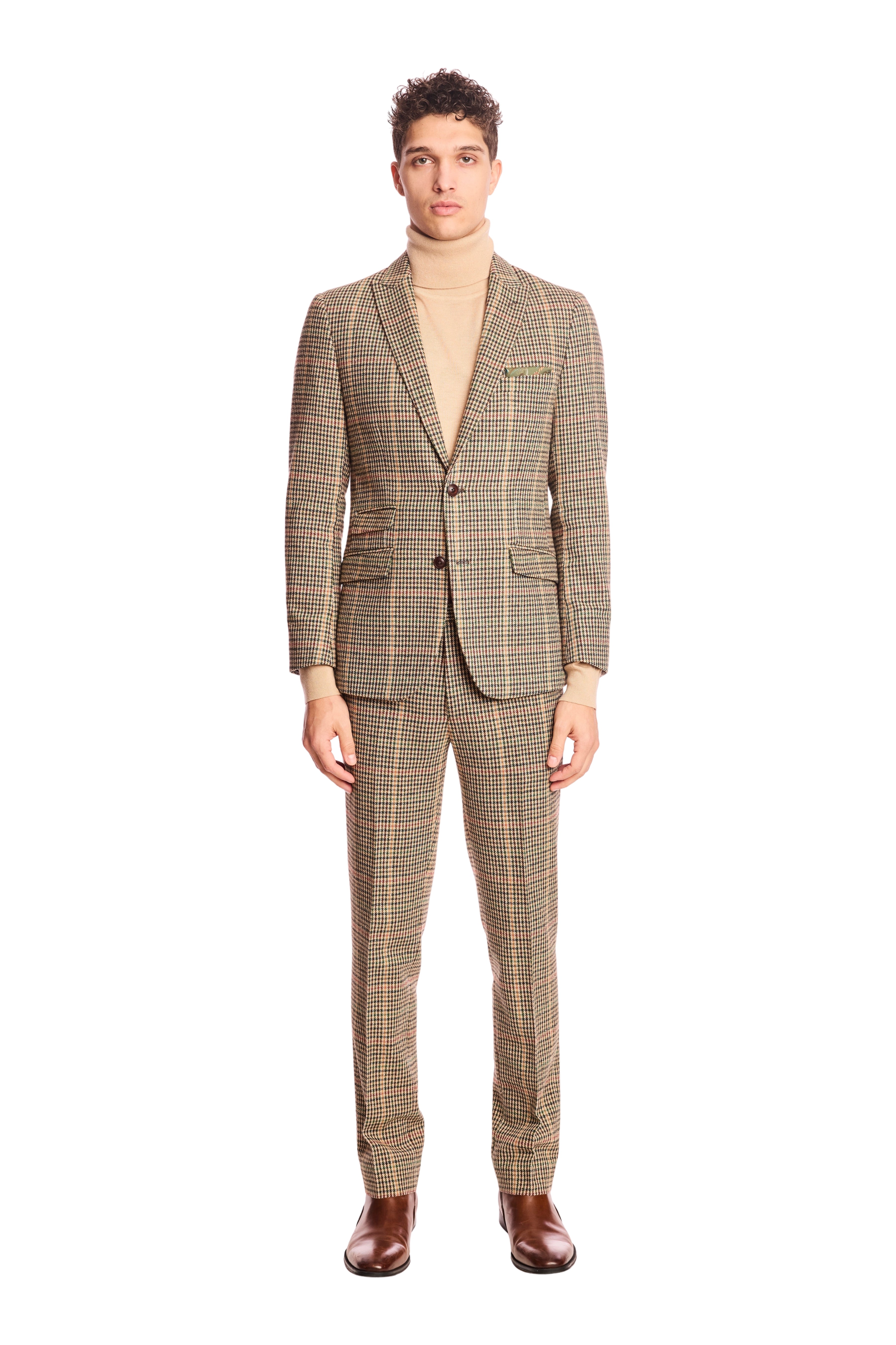 Ashton Peak Jacket - slim - Green Multi Houndstooth