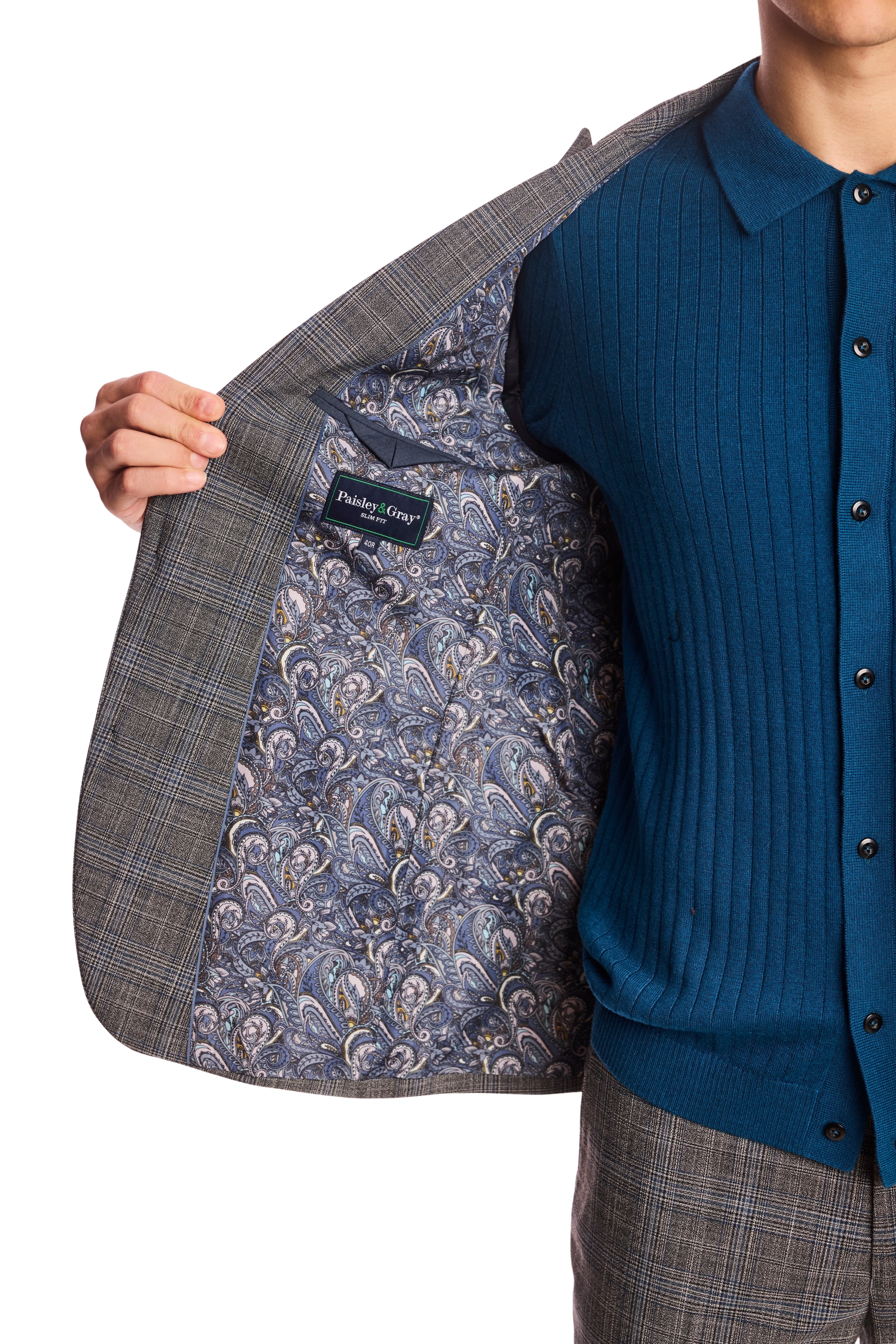 Ashton Peak Jacket - slim - Blue & Black Plaid