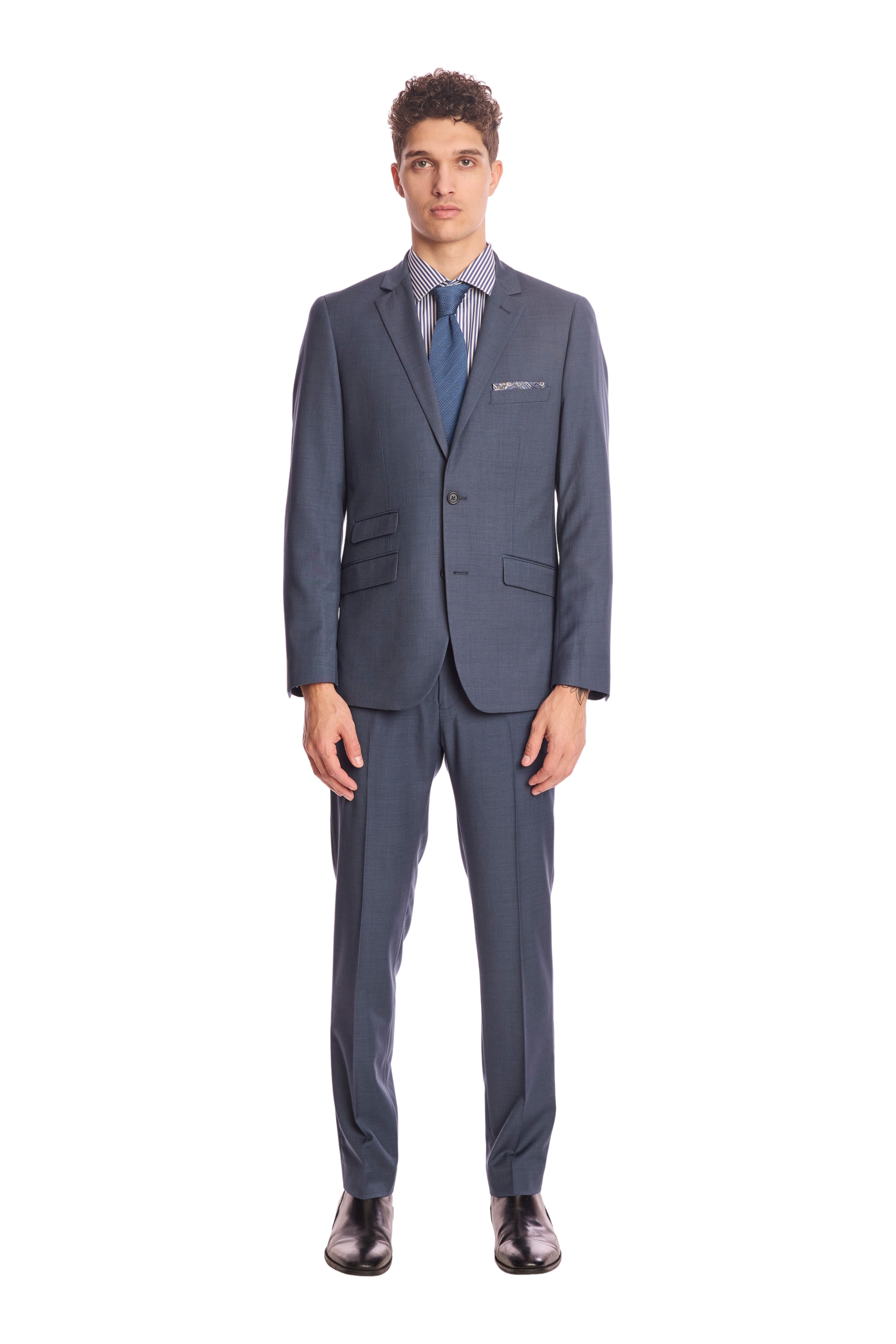 Dover Notch Jacket - slim - Dark Grey Blue