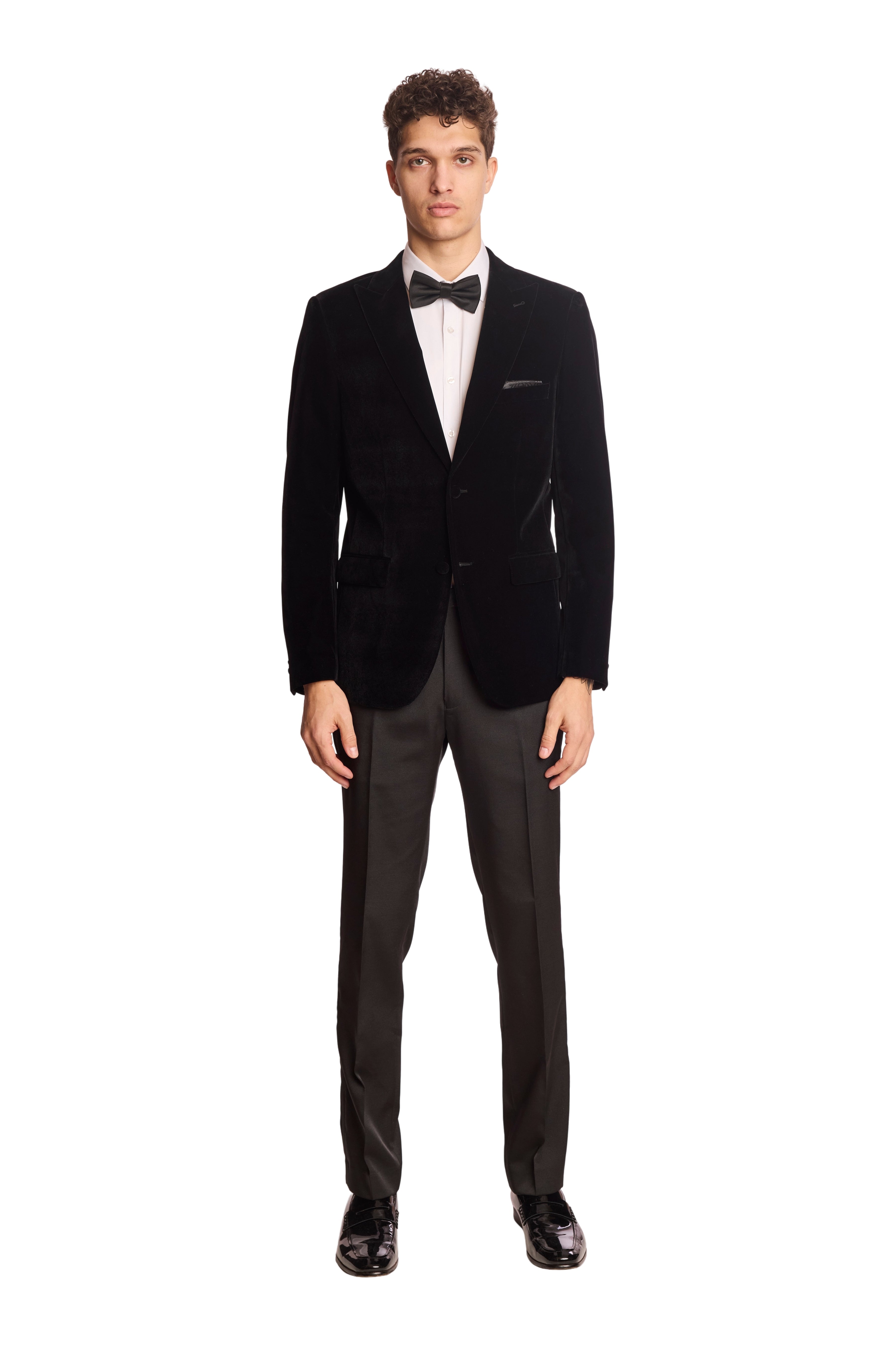 Kyle Big Peak Tux Jacket - slim - Black Velvet