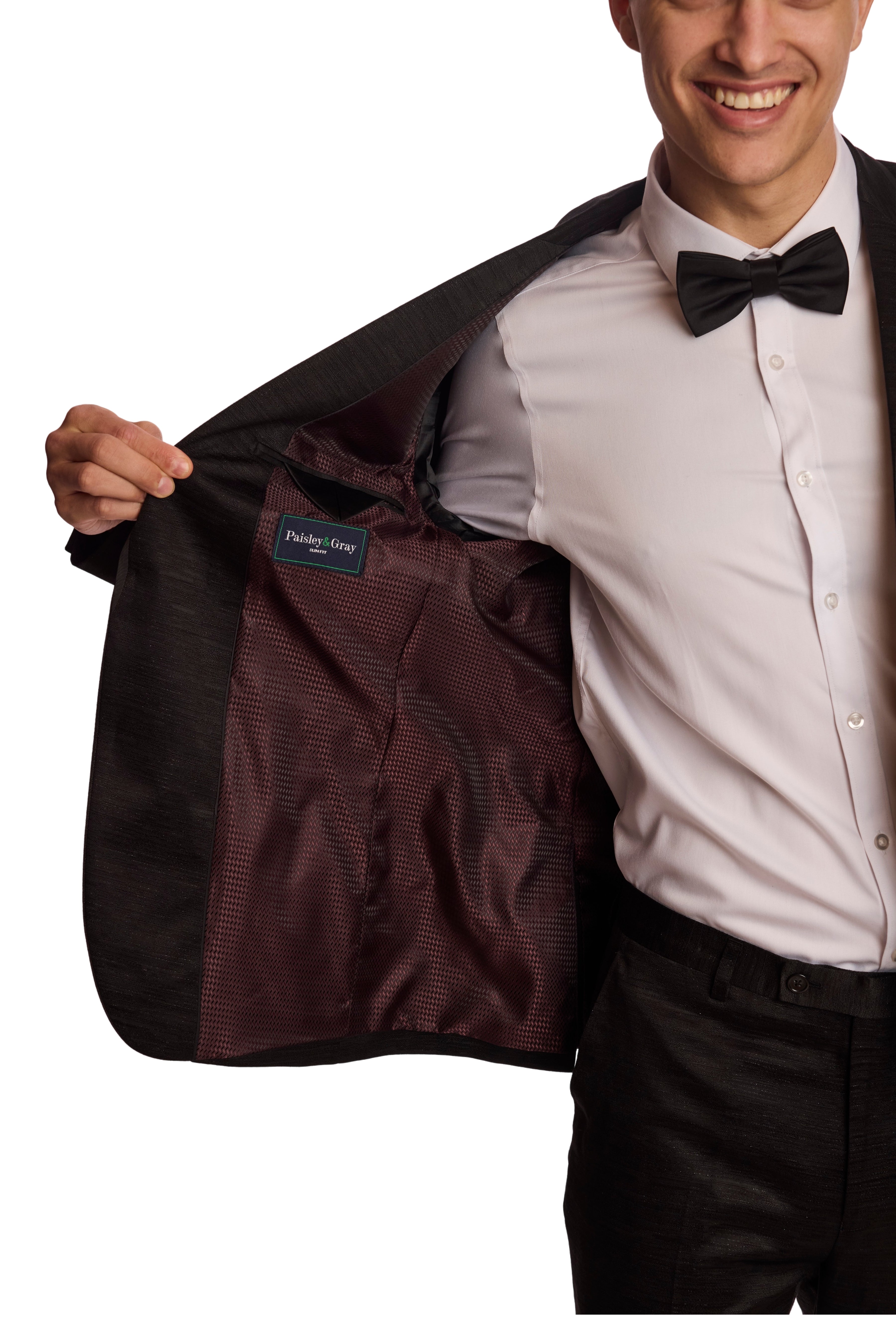 Grosvenor Peak Tux Jacket - slim - Black Jacquard