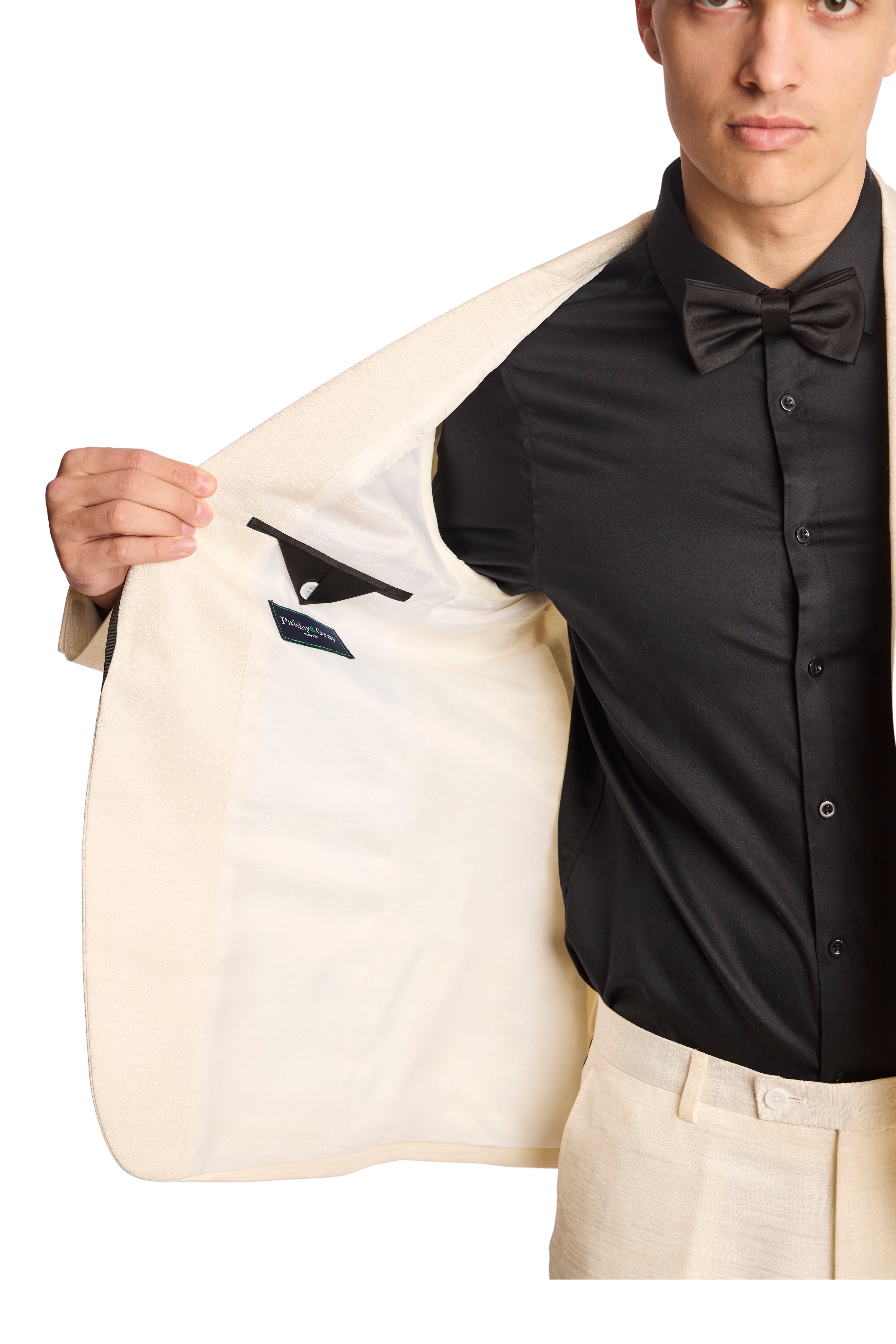 Grosvenor Peak Tux Jacket - slim - Milk White Jacquard
