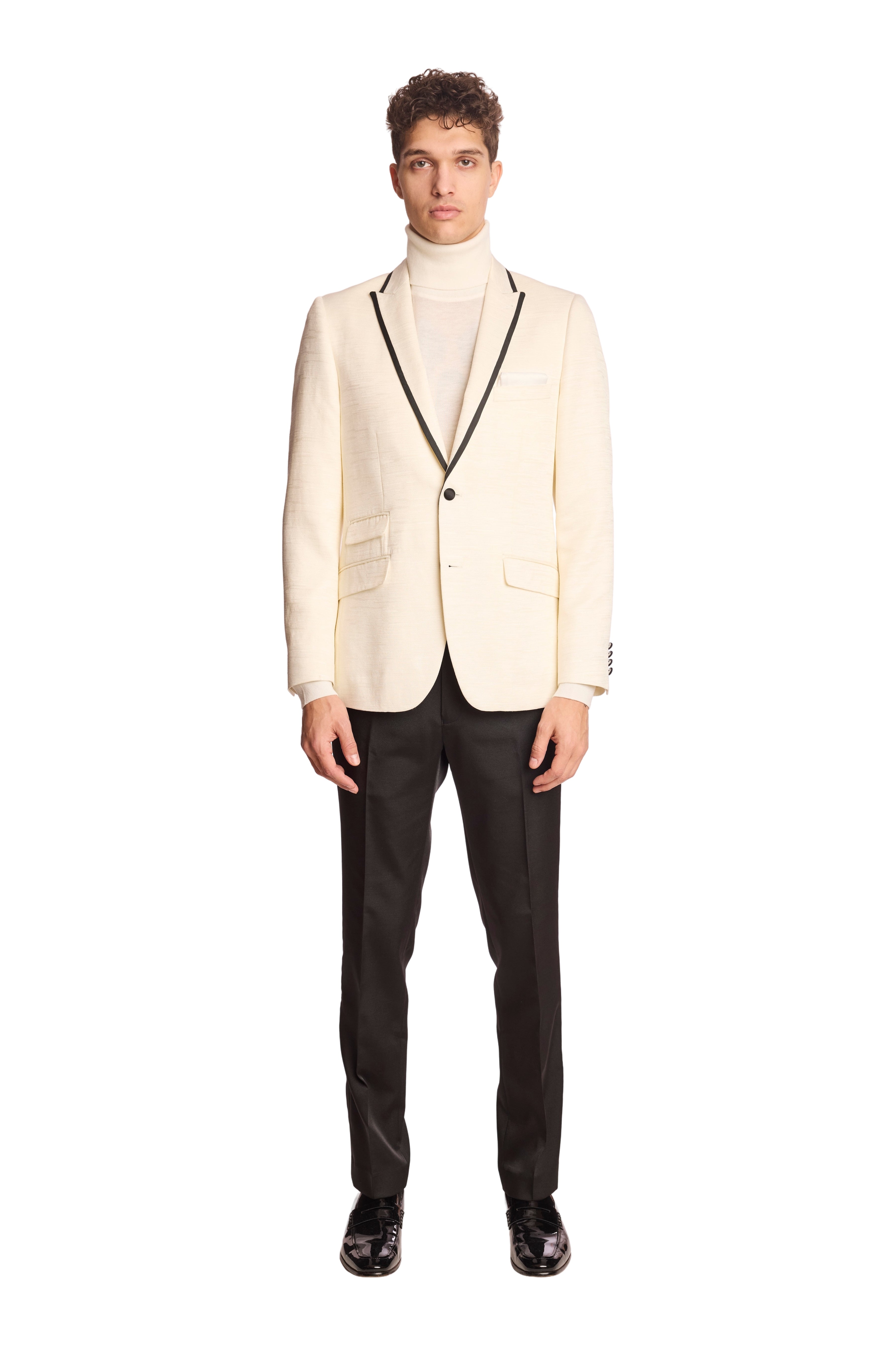 Grosvenor Peak Tux Jacket - slim - Milk White Jacquard