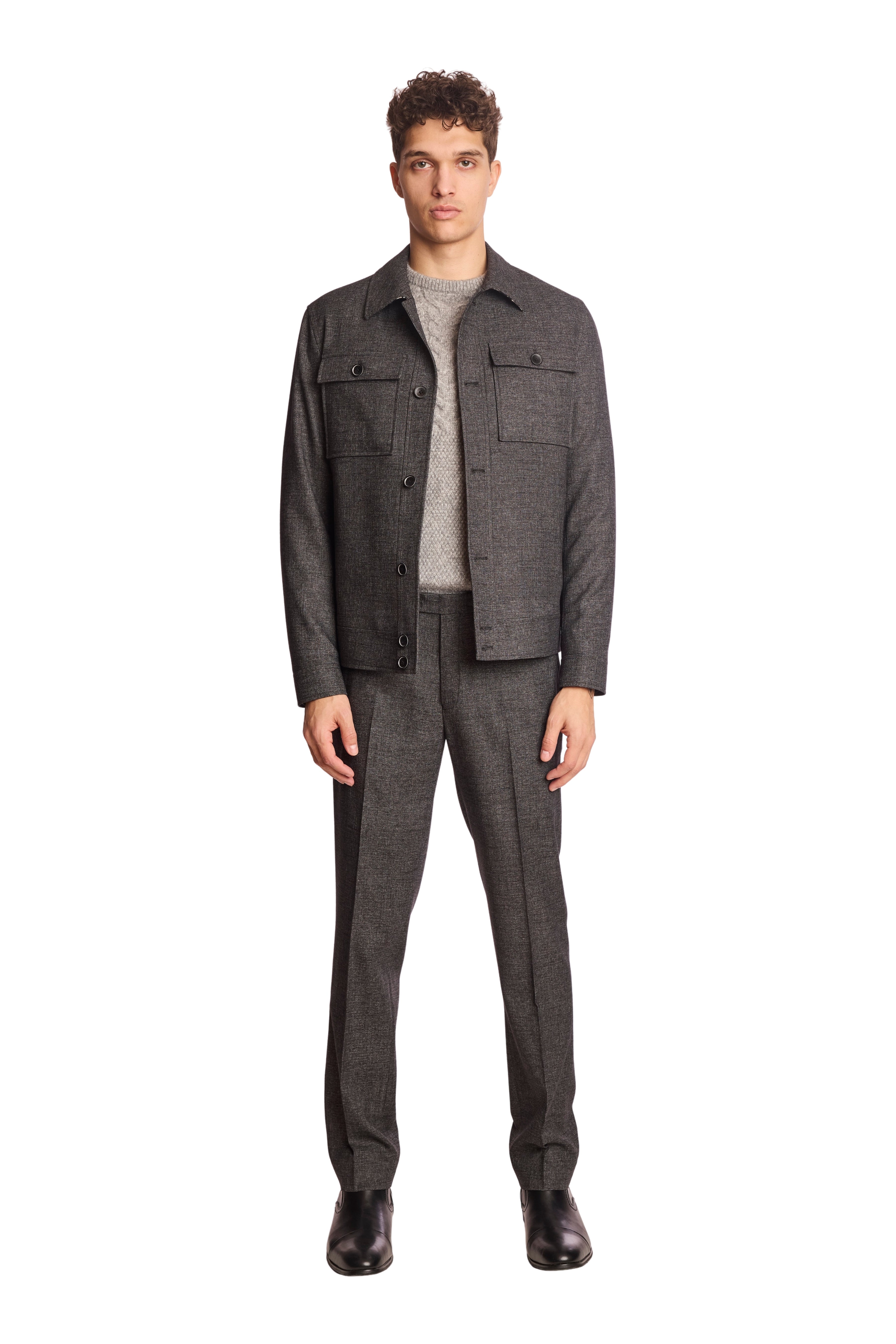 Hilo Button Jacket - Charcoal