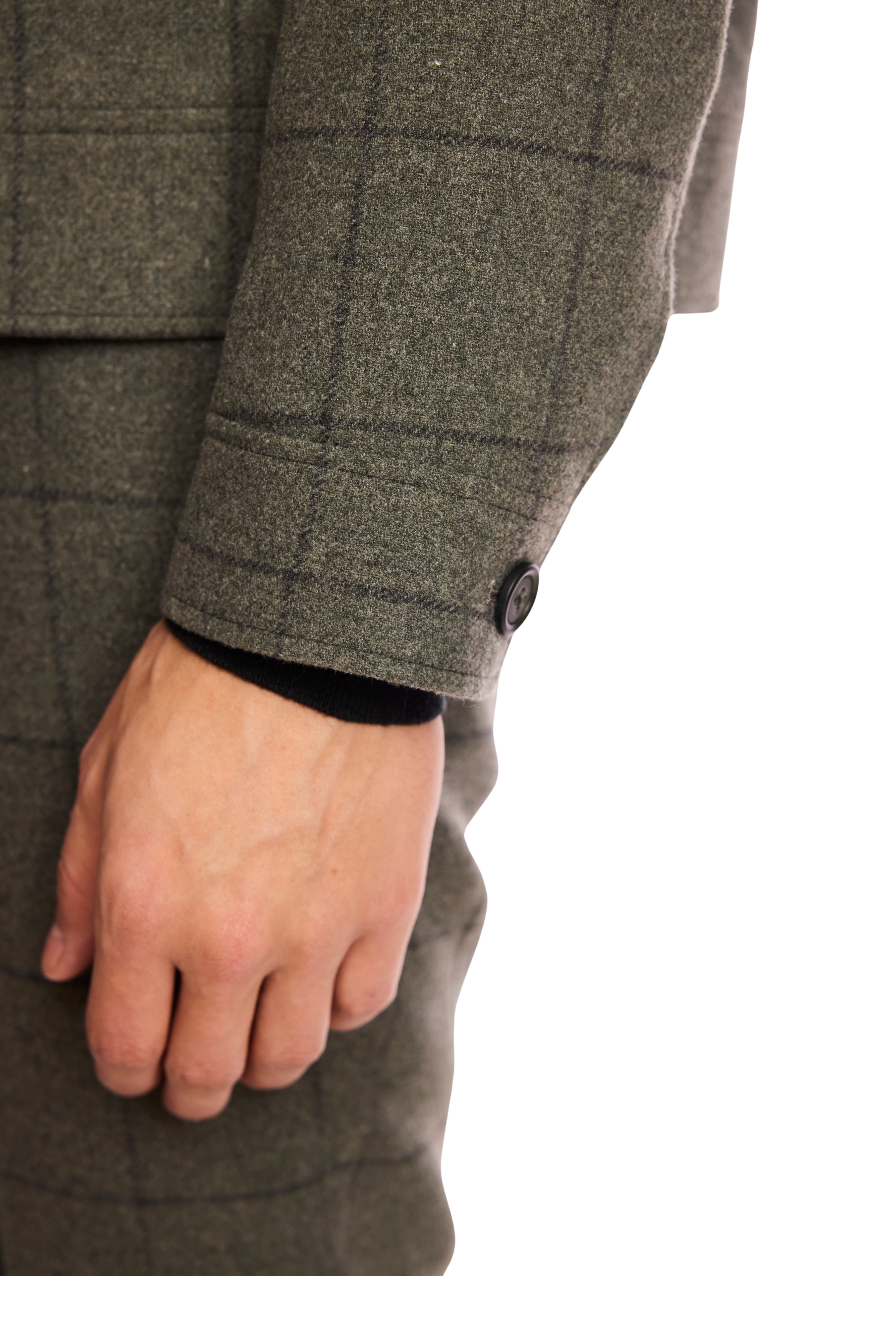 Hilo Button Jacket - Sage Windowpane