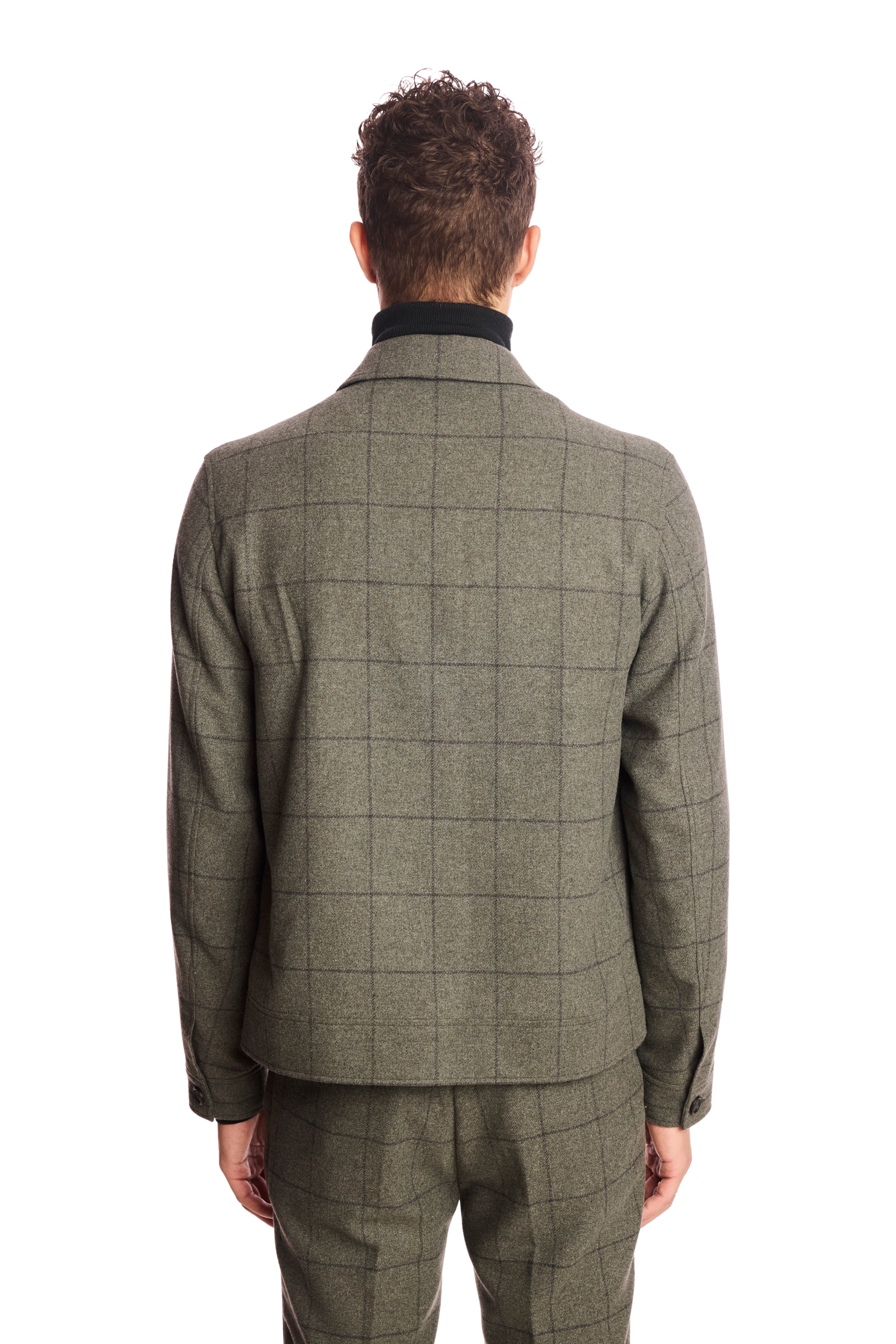 Hilo Button Jacket - Sage Windowpane
