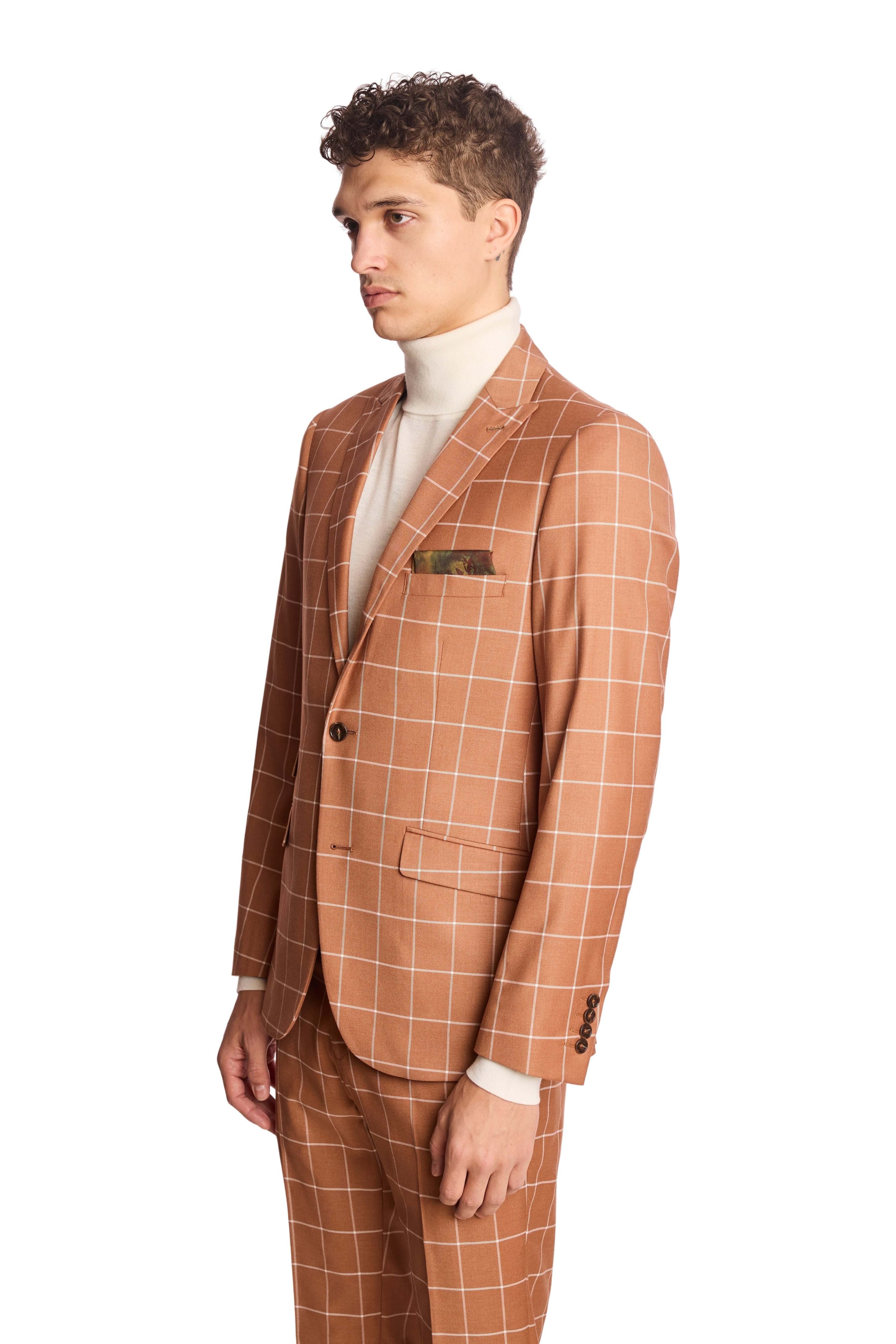 Ashton Peak Jacket - slim - Pumpkin Spice Windowpane
