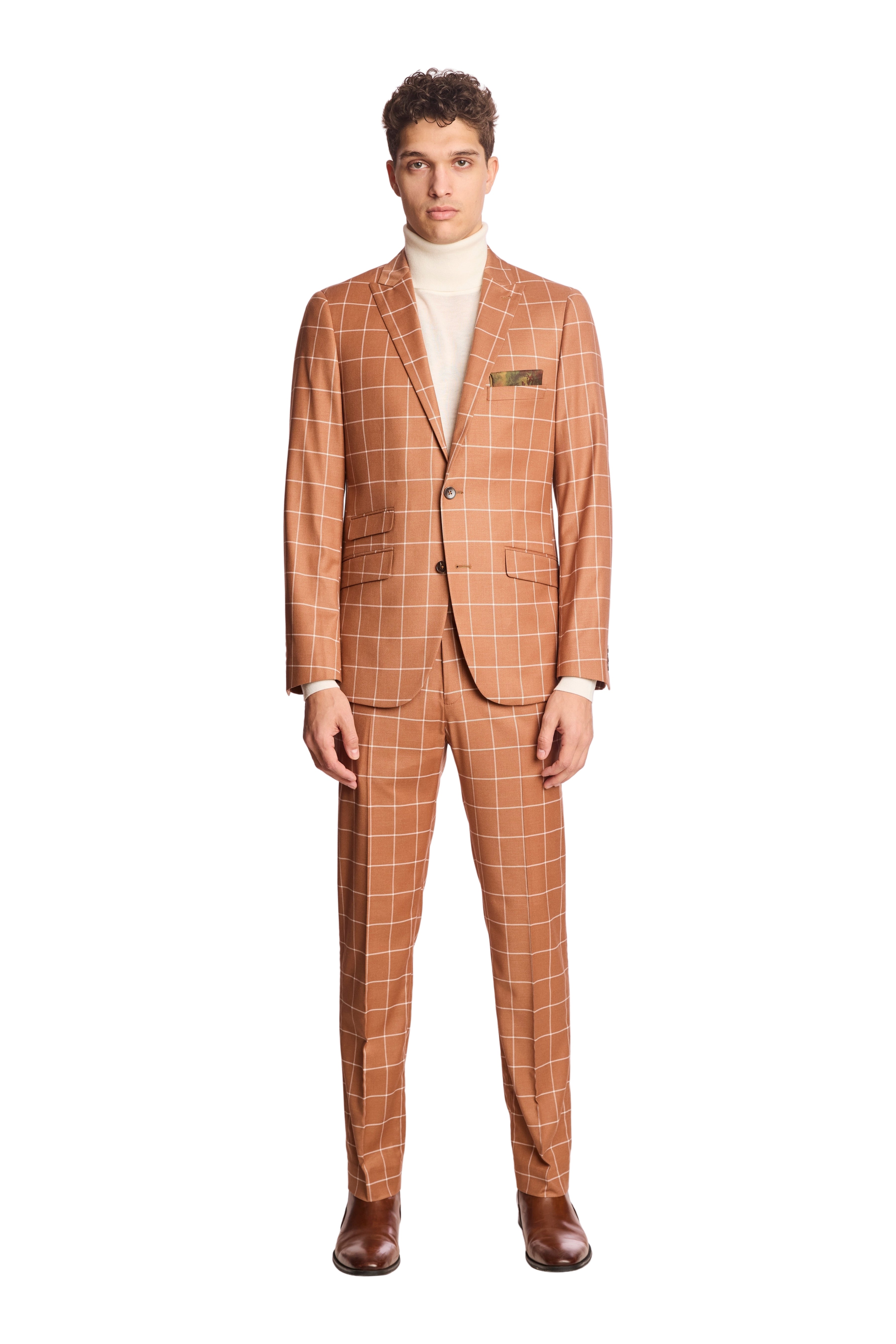 Ashton Peak Jacket - slim - Pumpkin Spice Windowpane