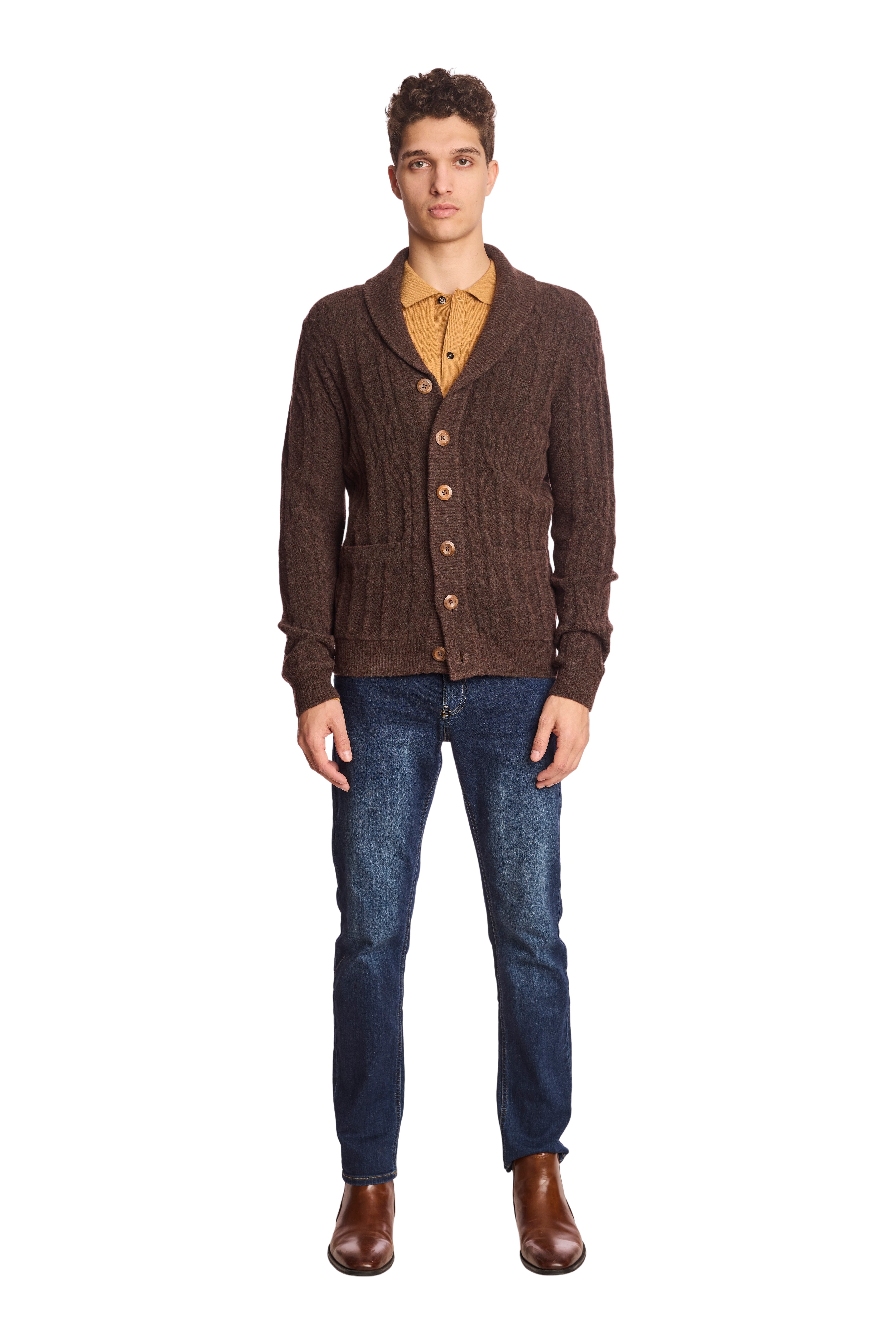 Shawl Collar Cardigan - Acorn